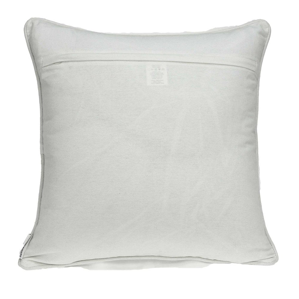 20" Gray And White Geometric Cotton Throw Pillow