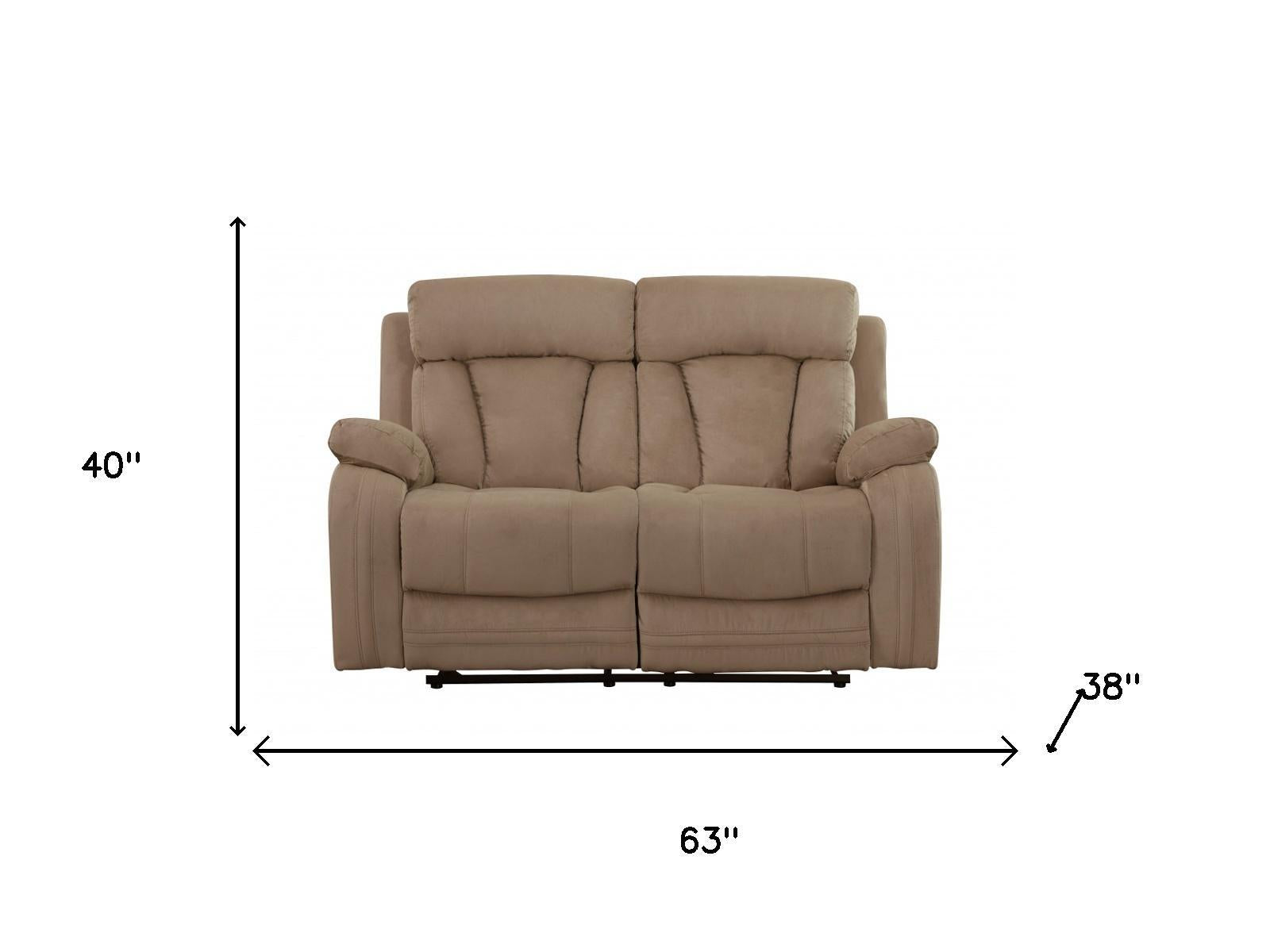 Two Piece Indoor Beige Microsuede Five Person Seating Set