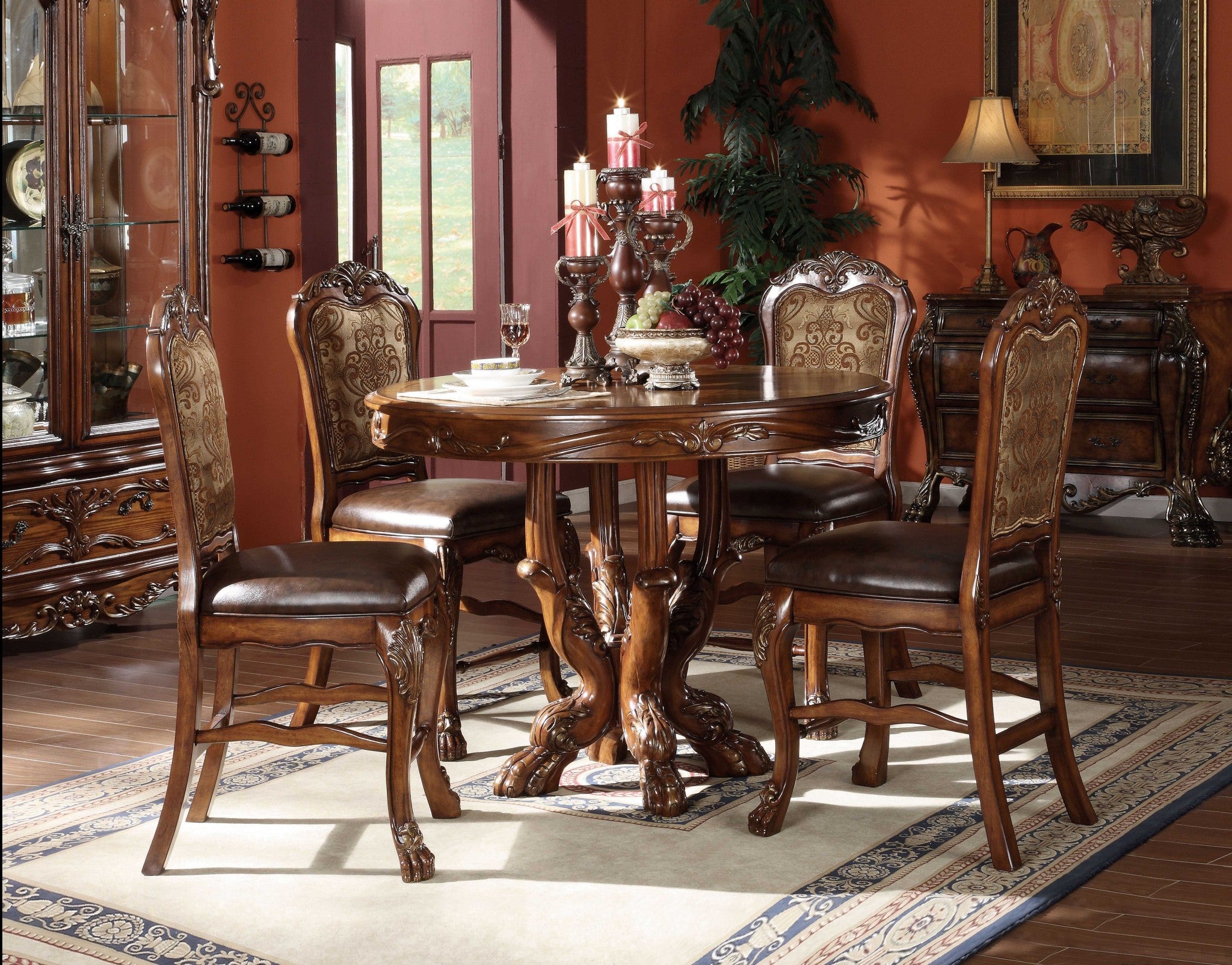 48" Brown Solid Wood Dining Table