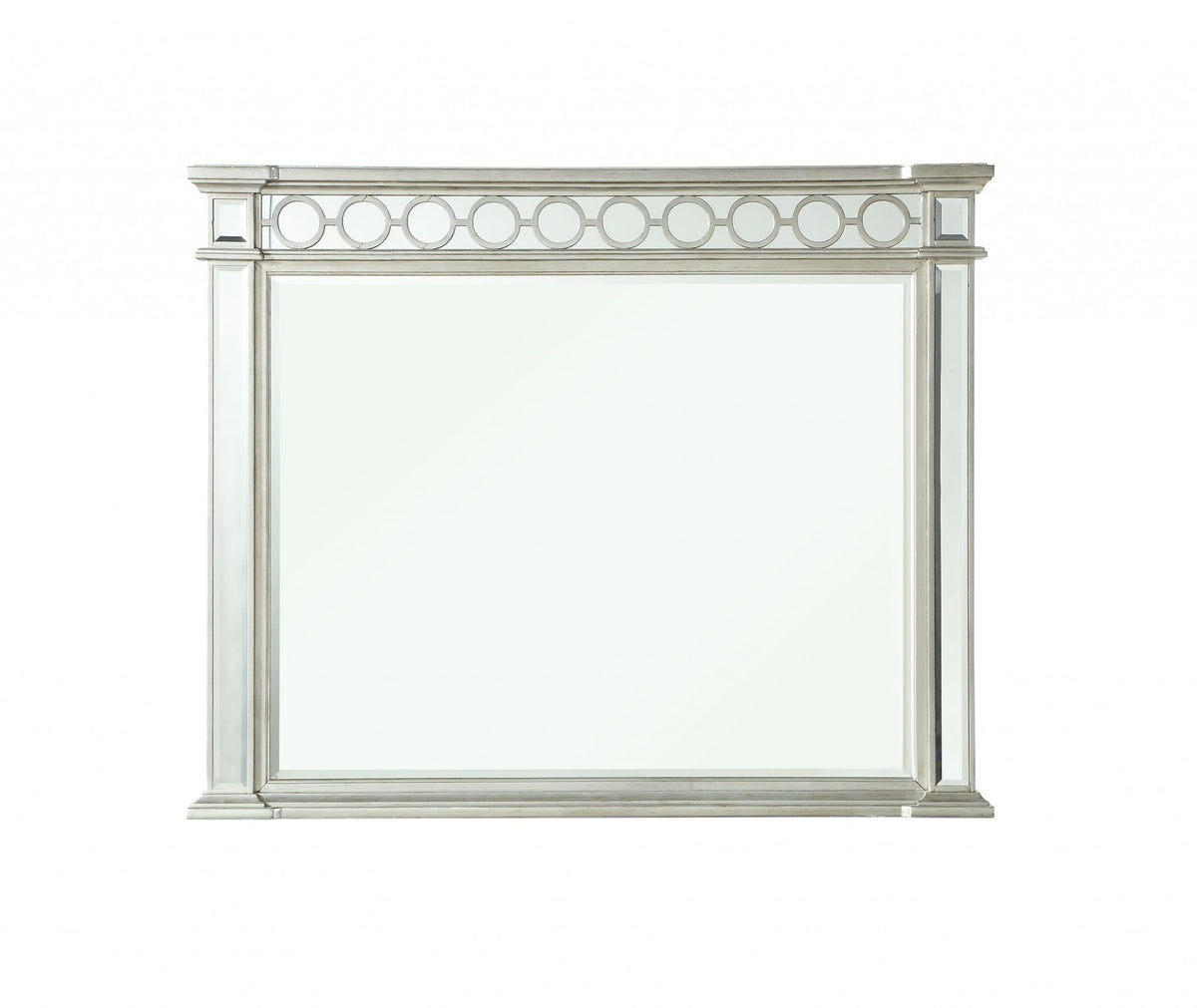 42" Silver Wood Framed Mounted Dresser Mirror
