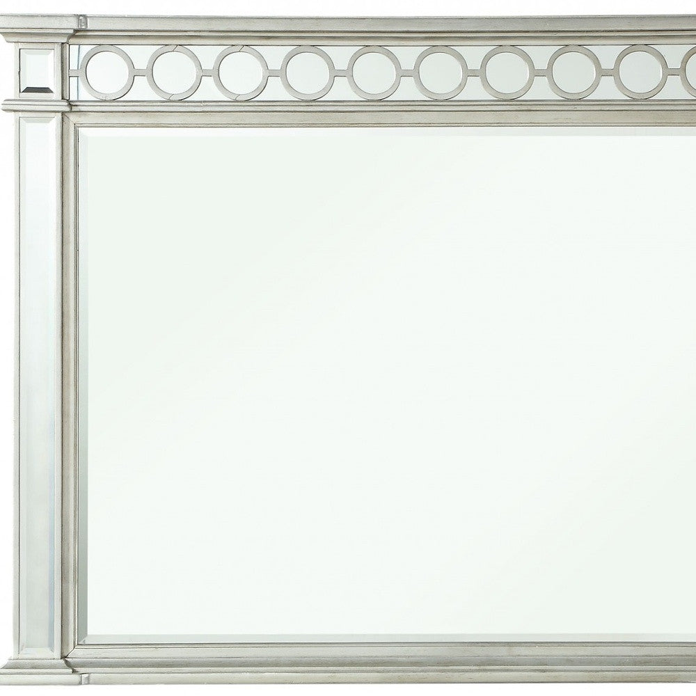 42" Silver Wood Framed Mounted Dresser Mirror