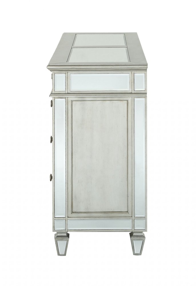 68" Gray Wood Six Drawer Double Dresser
