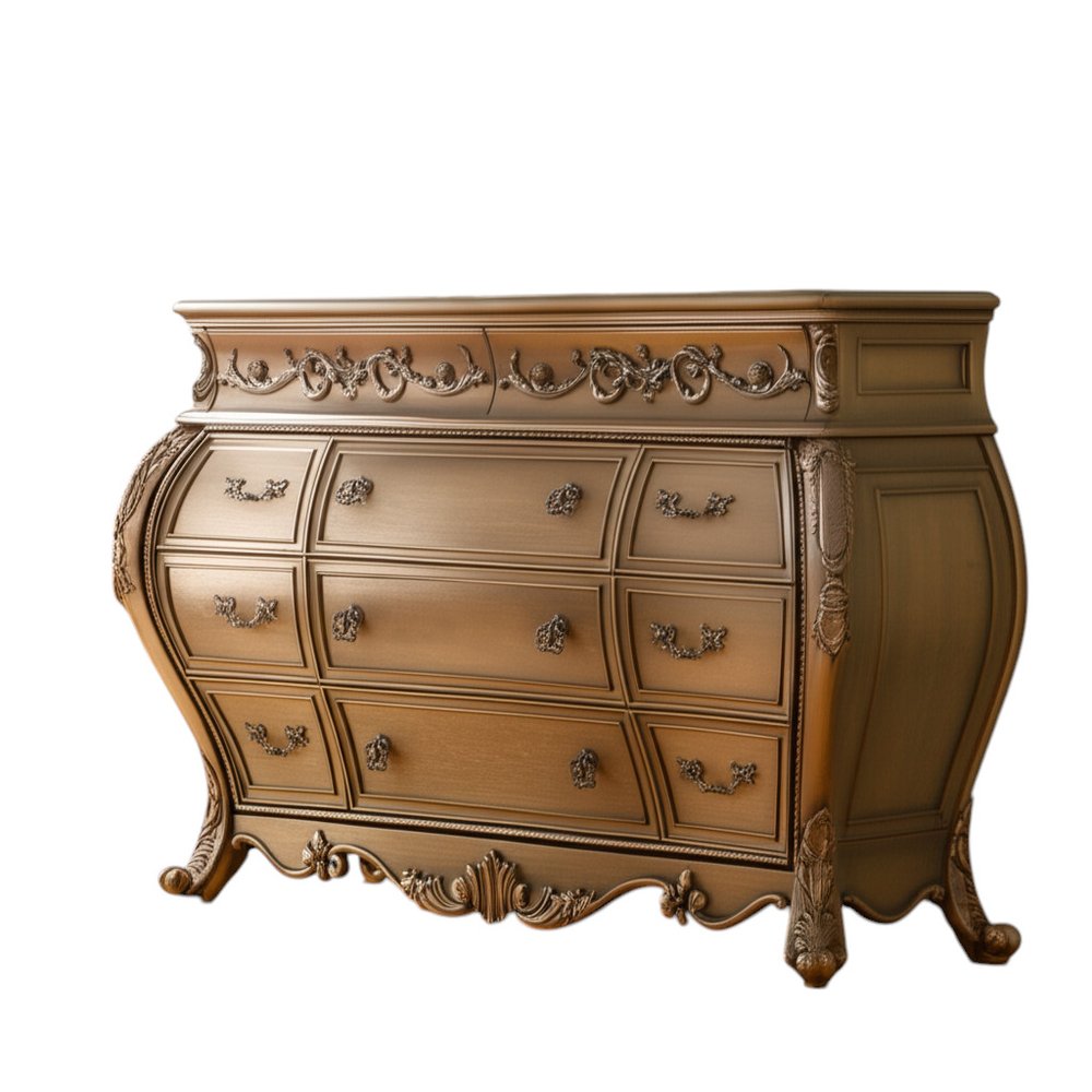 23" Brown Solid Wood Combo Dresser