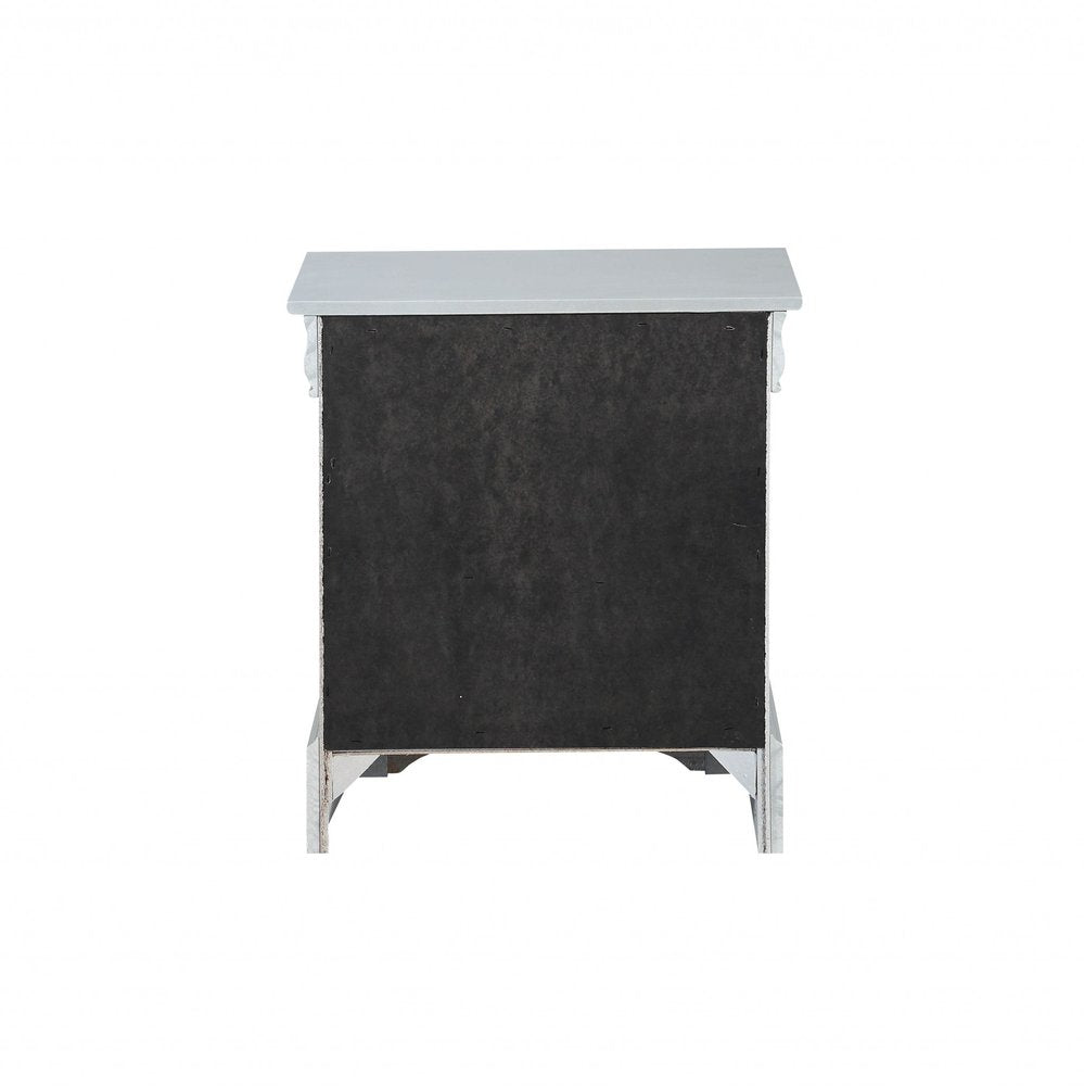 24" Gray Two Drawers Nightstand