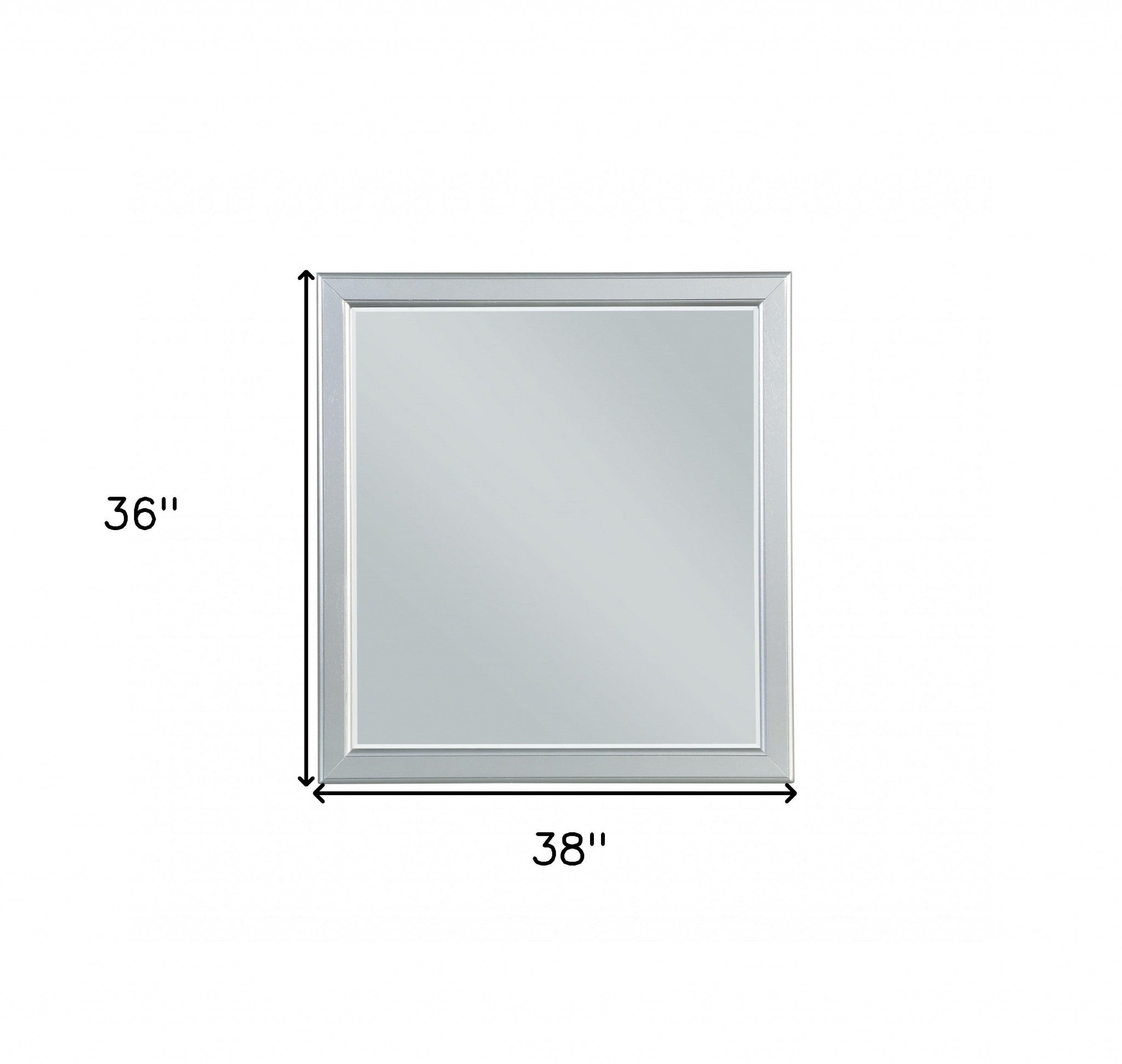 38" Gray Square Wood Framed Accent Mirror