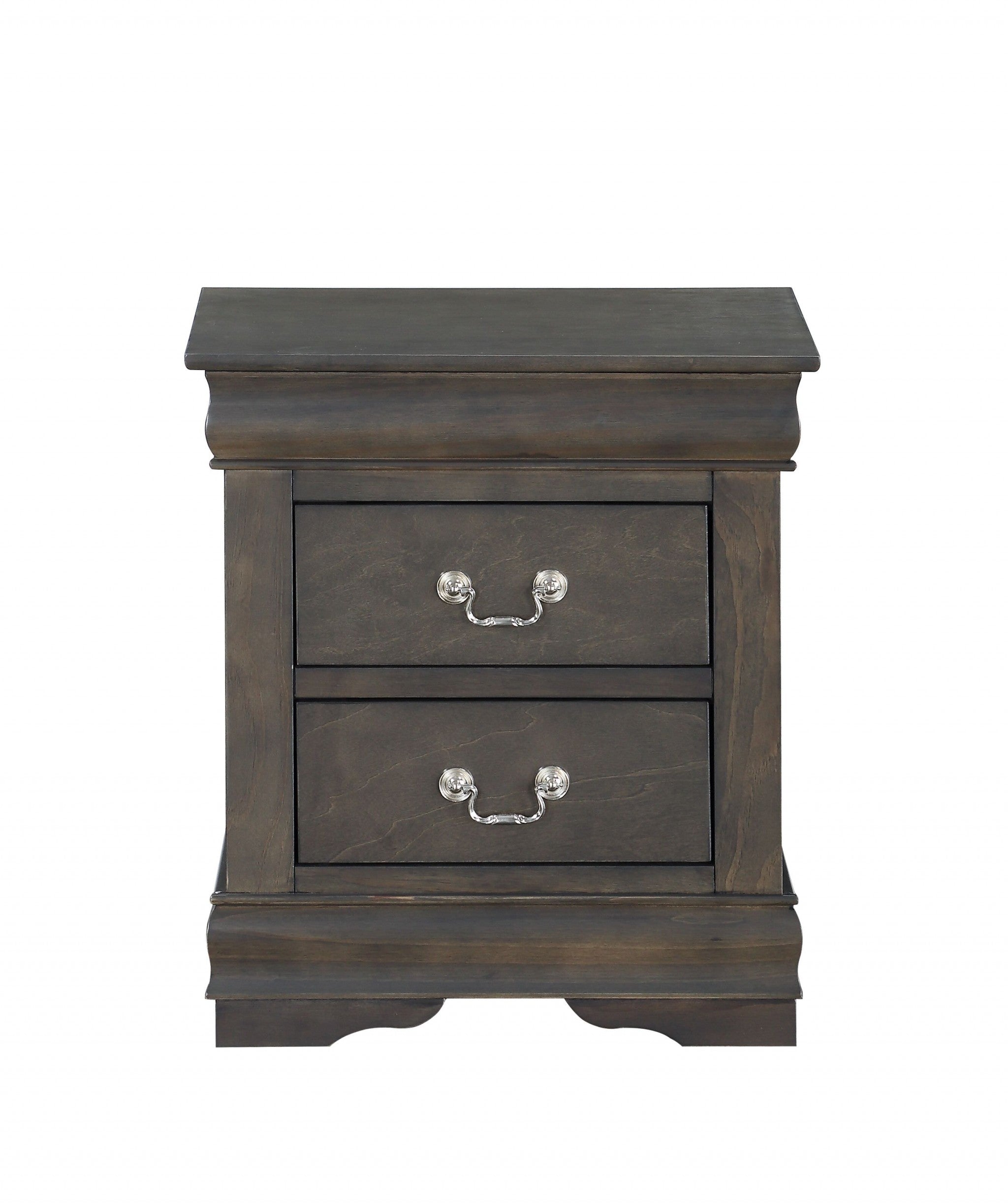 24" Platinum Two Drawers Nightstand