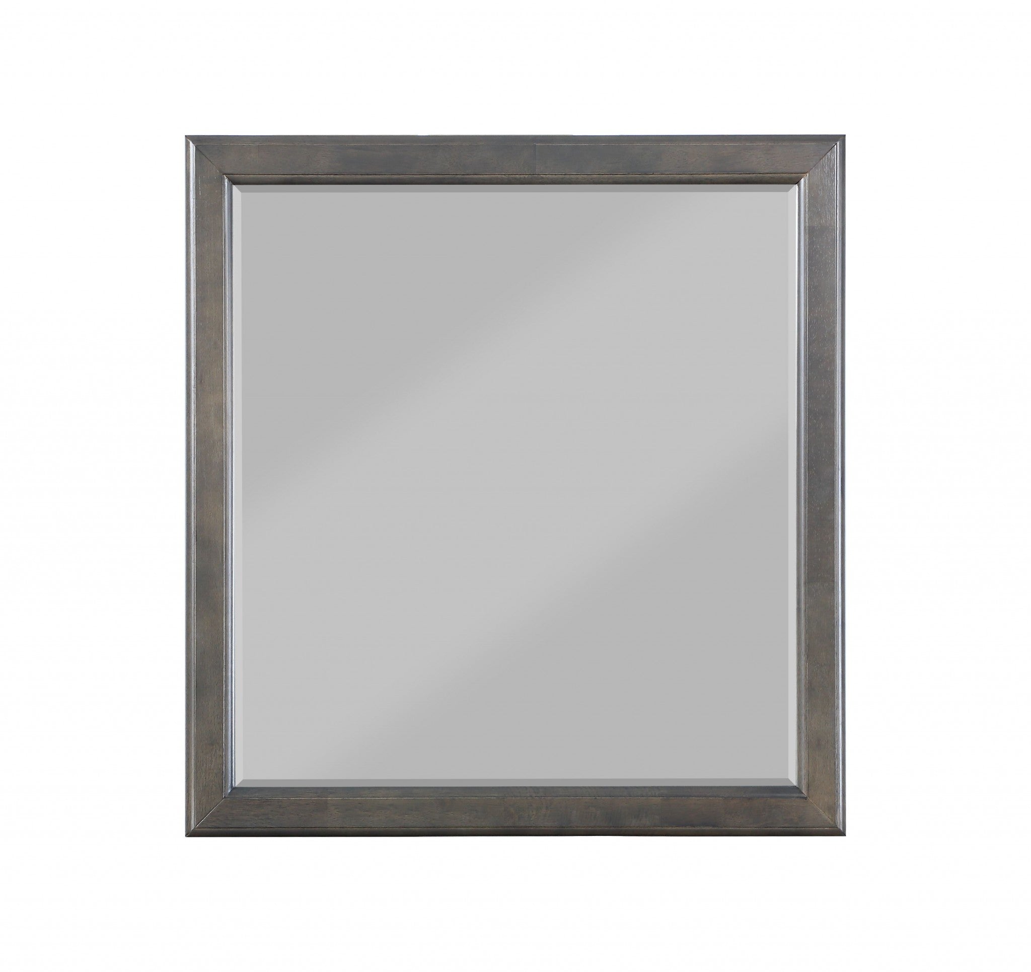 38" Gray Square Wood Framed Accent Mirror