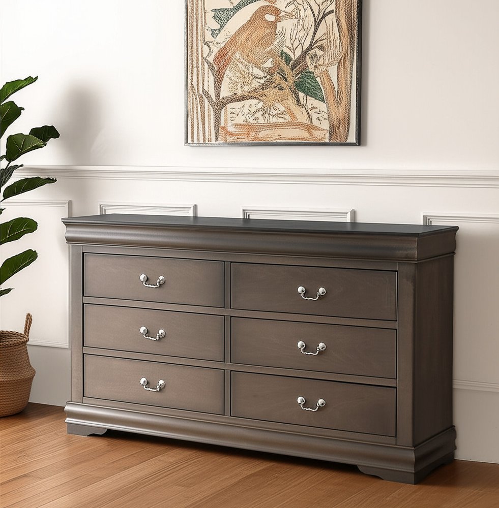23" Off White Solid Wood Nine Drawer Double Dresser