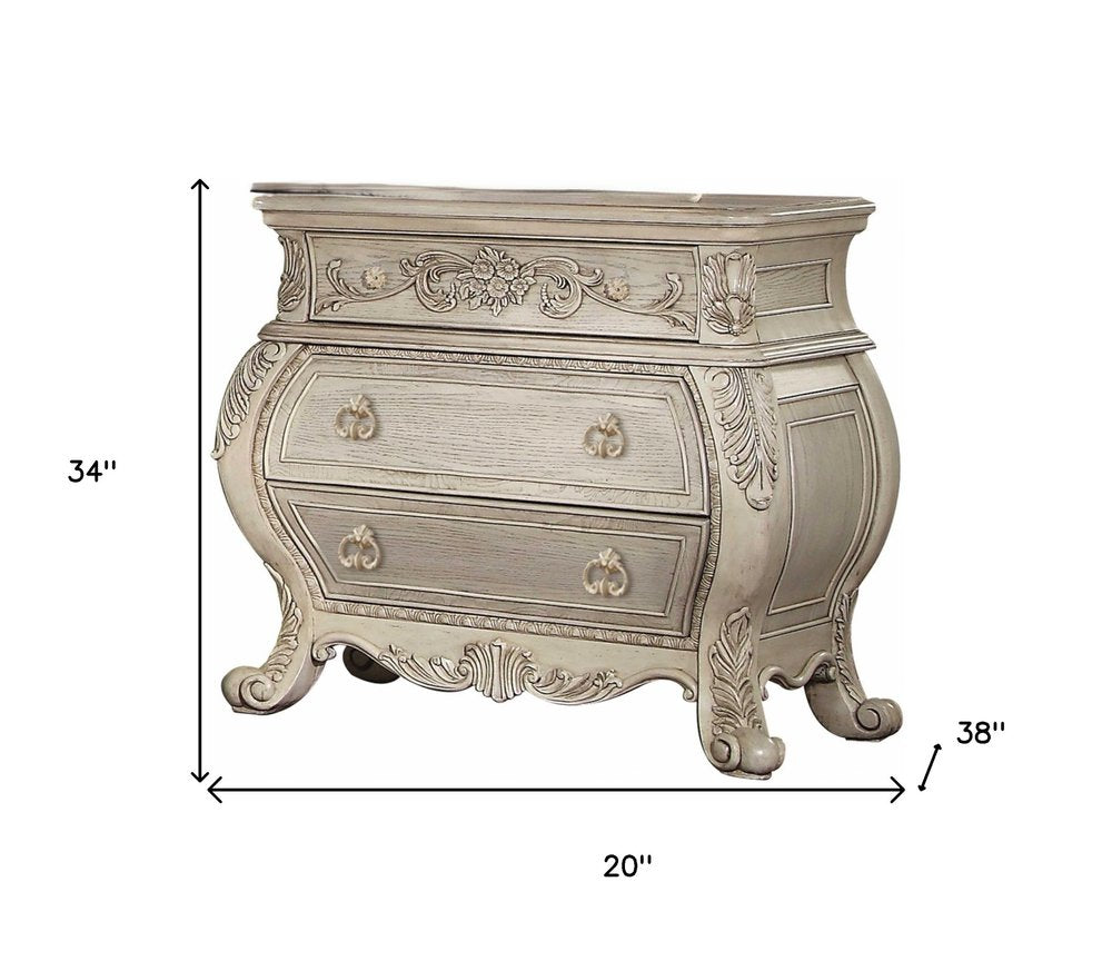 24" Platinum Two Drawers Nightstand