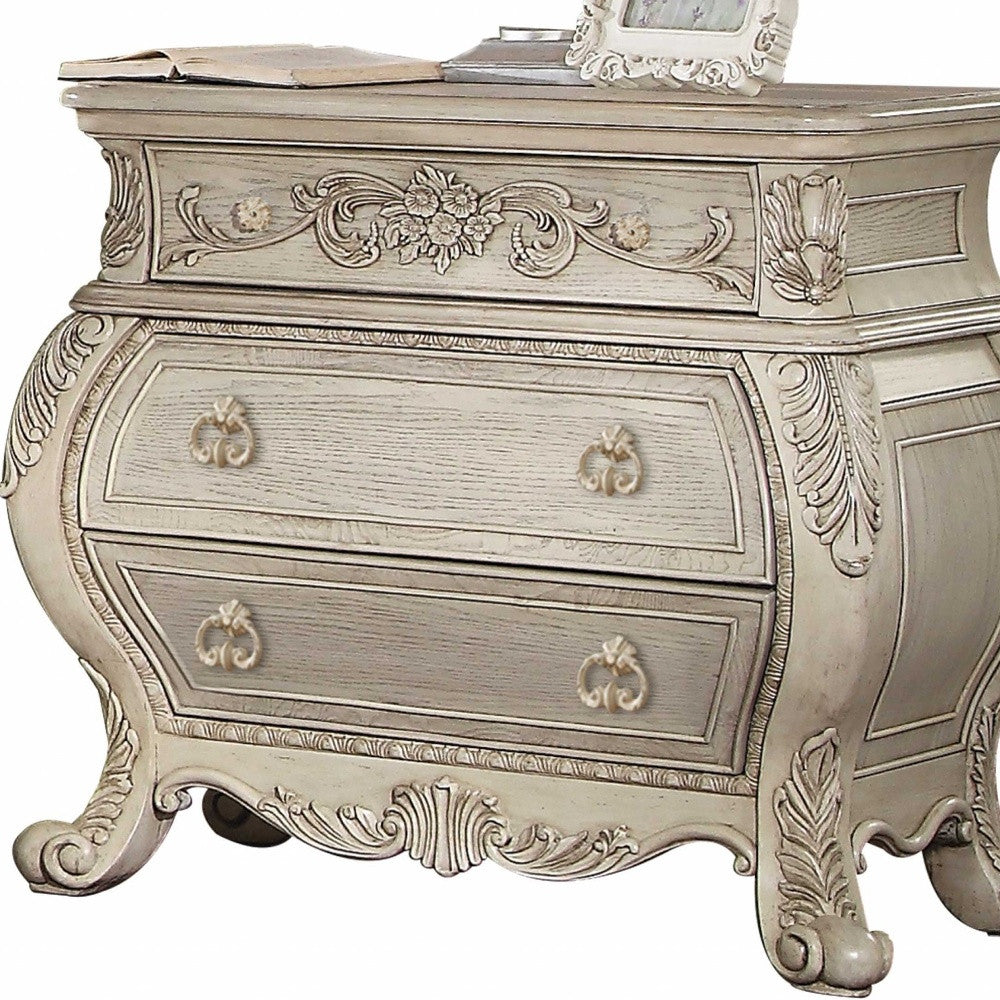 24" Platinum Two Drawers Nightstand