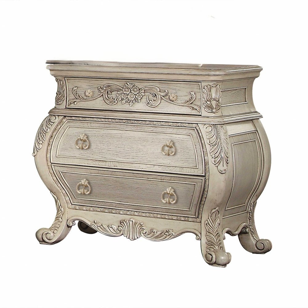 24" Platinum Two Drawers Nightstand