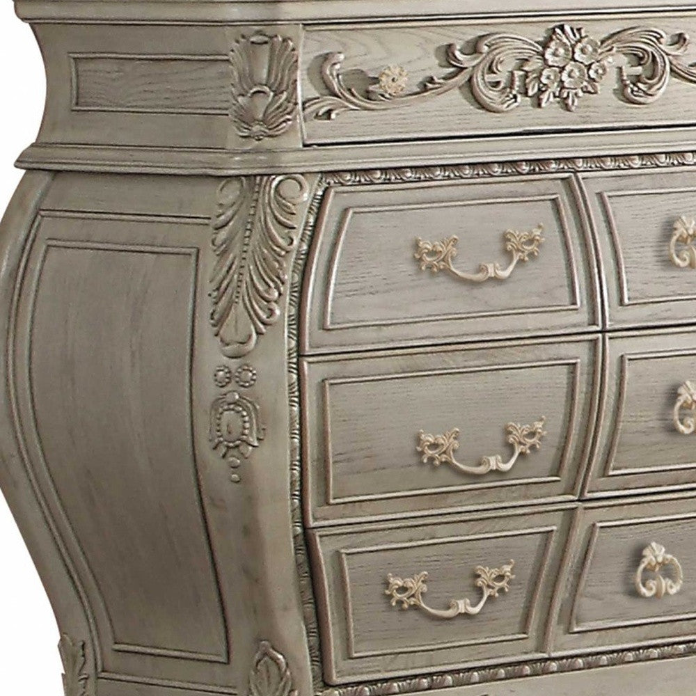 18" Gray Solid Wood Double Dresser