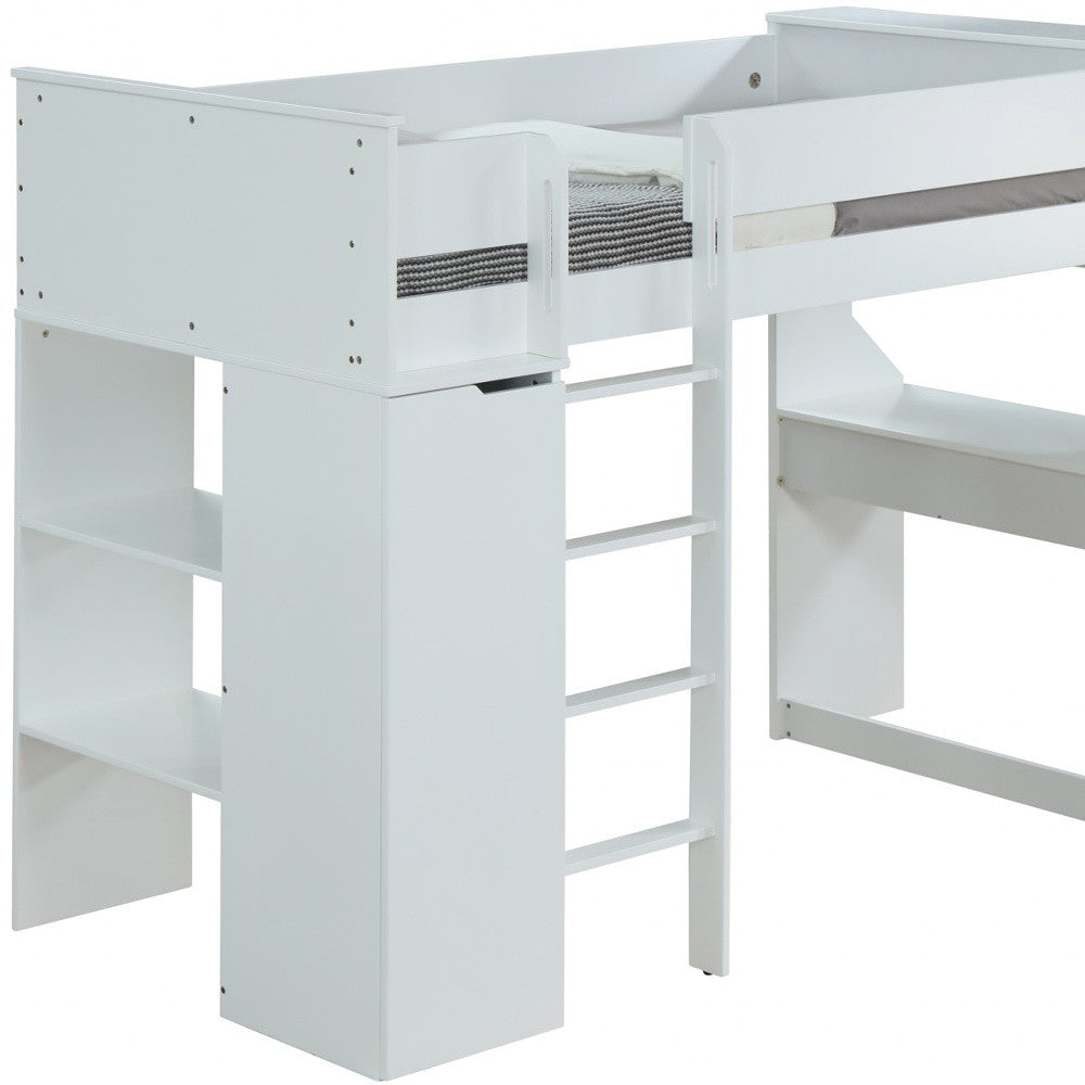 Wood Twin Loft Bed With No