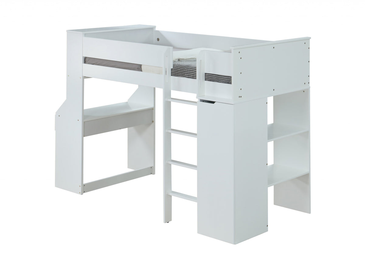Wood Twin Loft Bed With No