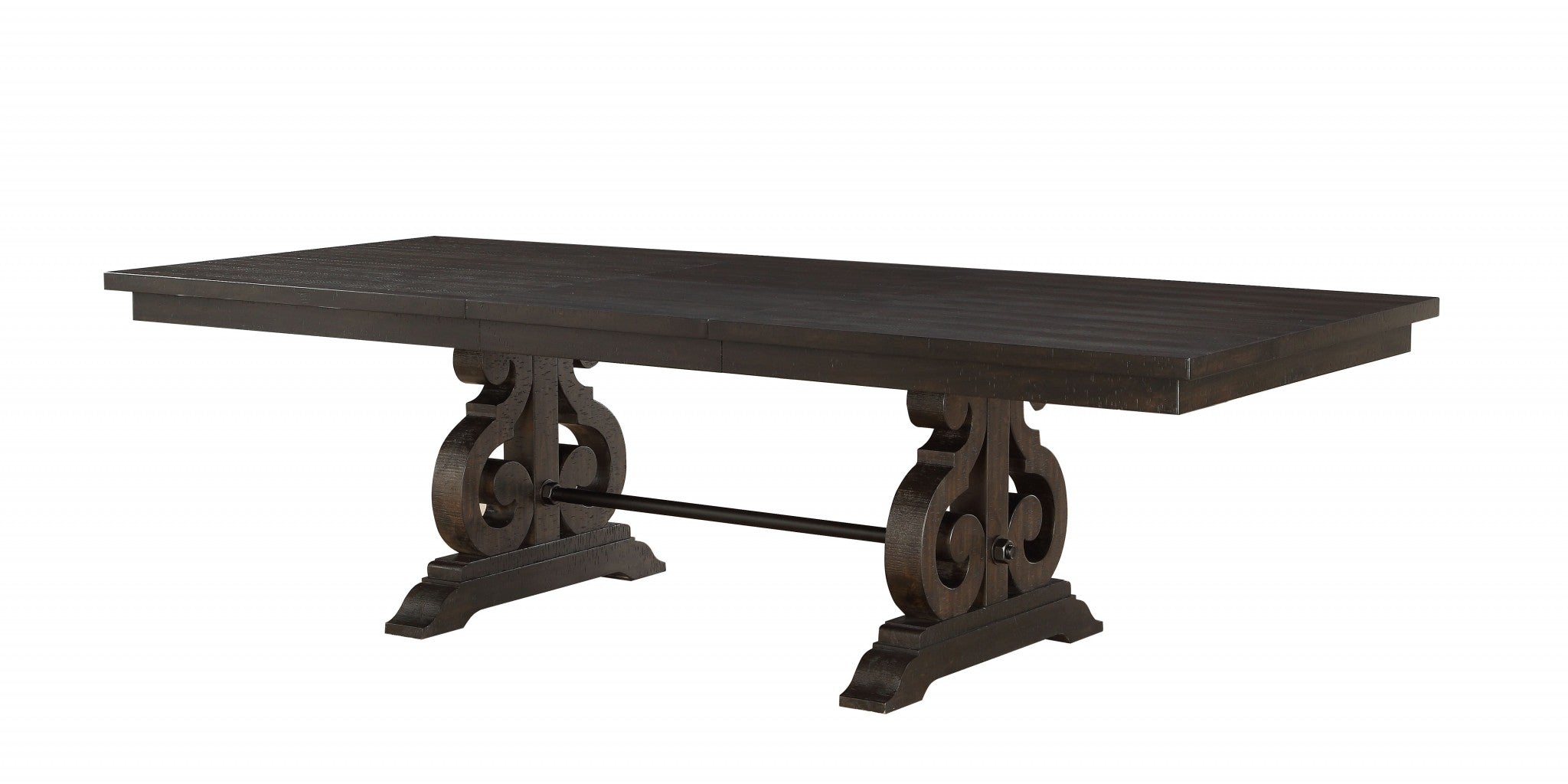 104" Brown Solid Wood Trestle Base Dining Table