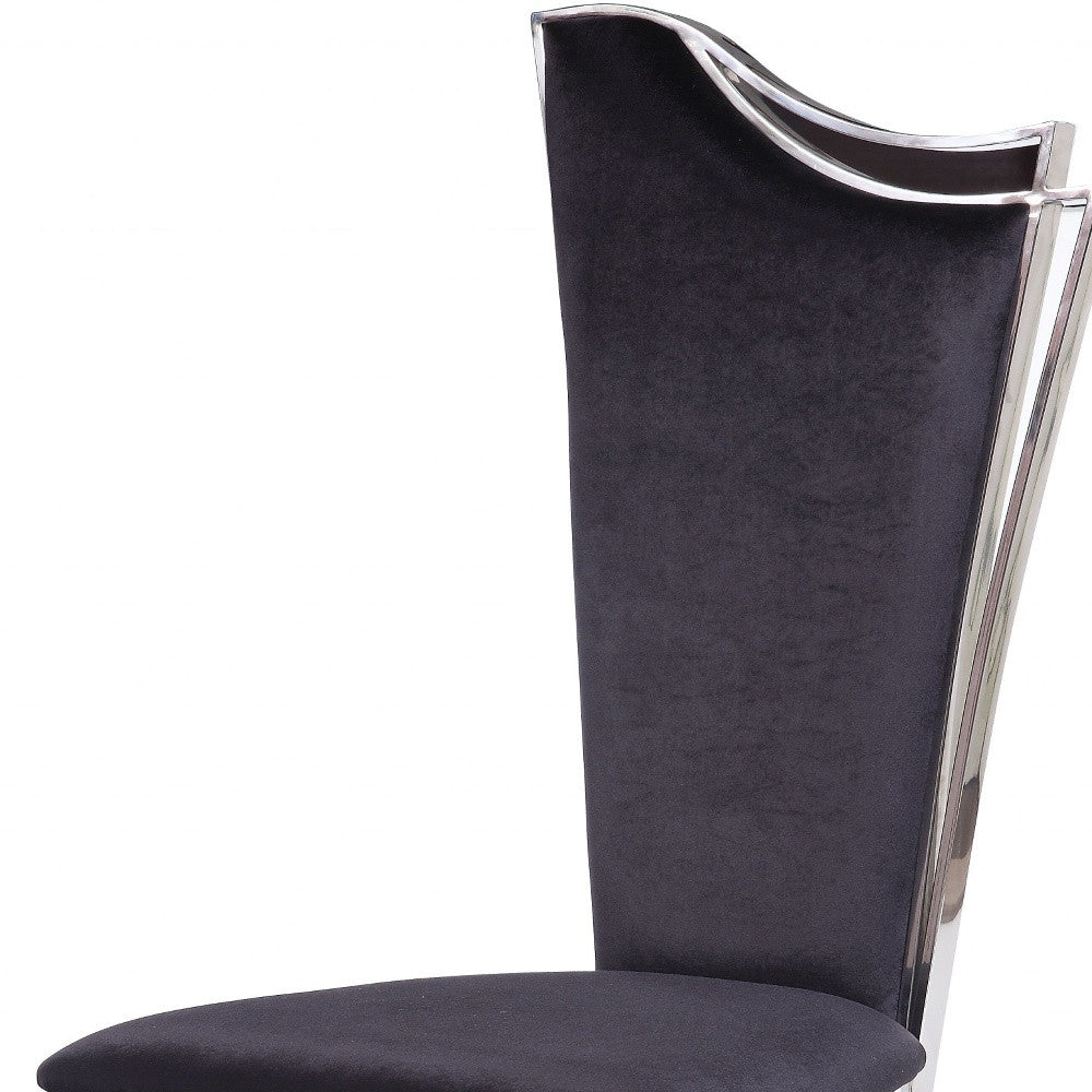 20" X 21" X 43" Fabric Stainless Steel Upholstered Seat Side Chair Set2