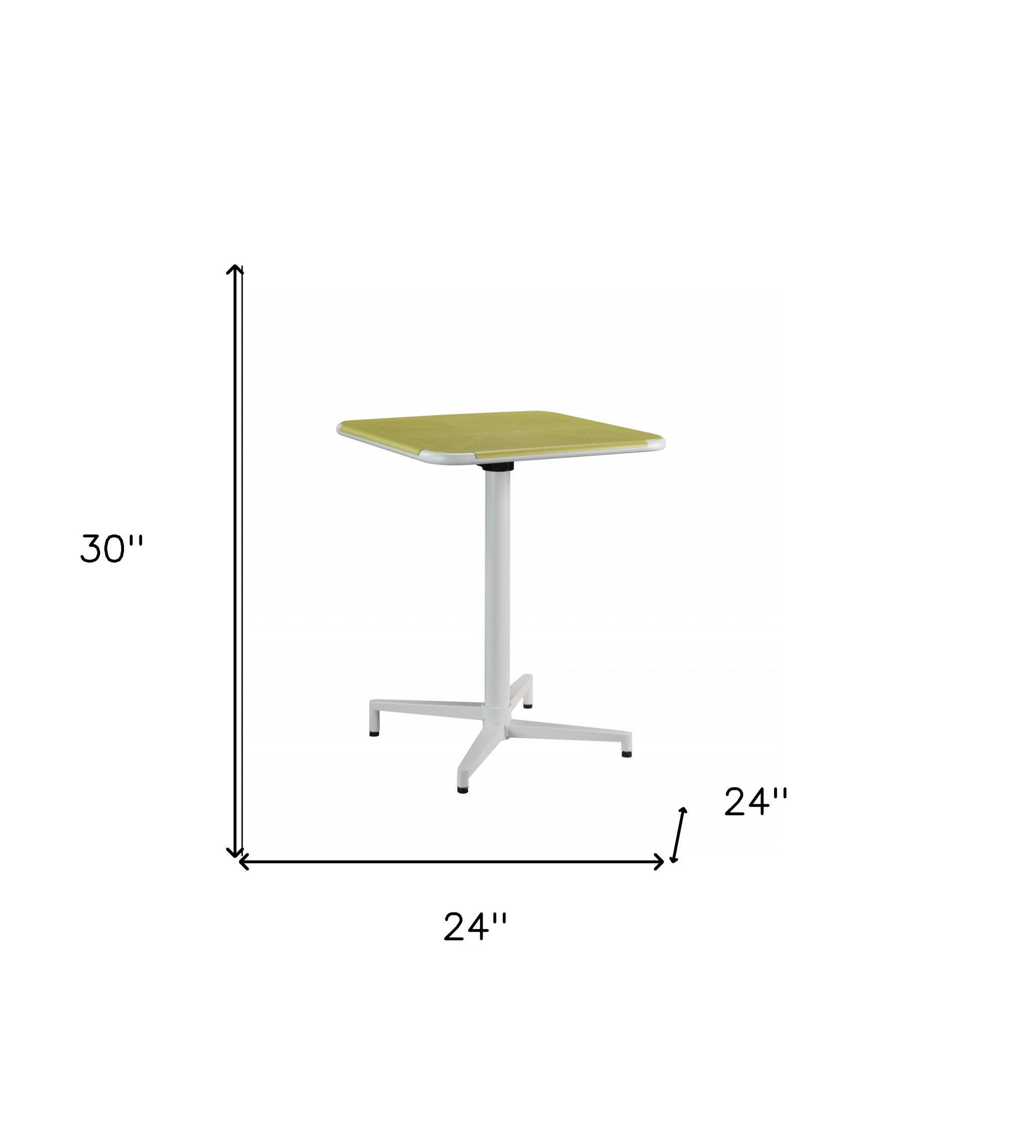 24" X 24" X 30" Yellow White Metal Folding Table