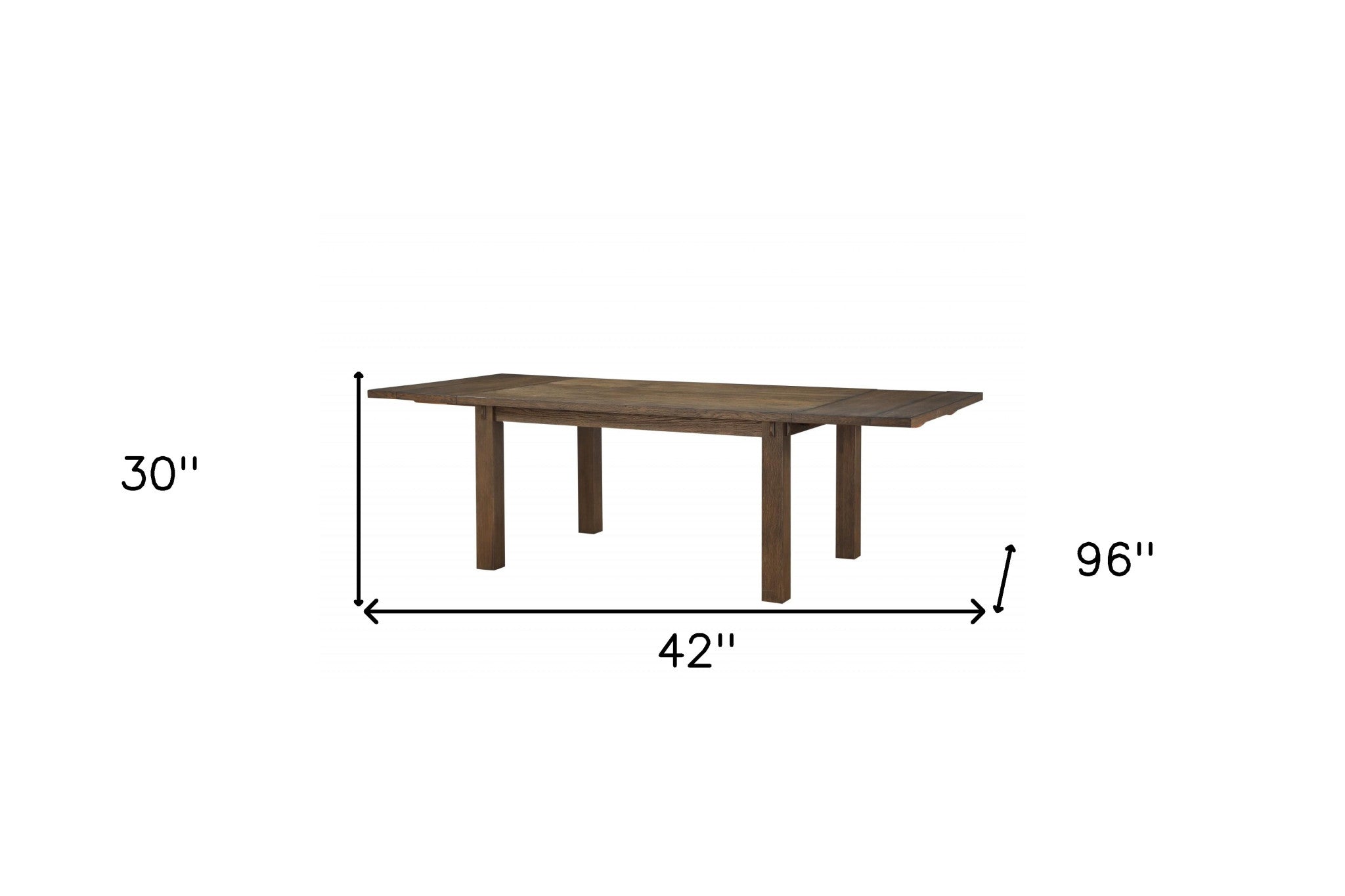 42" Brown Solid Wood Dining Table