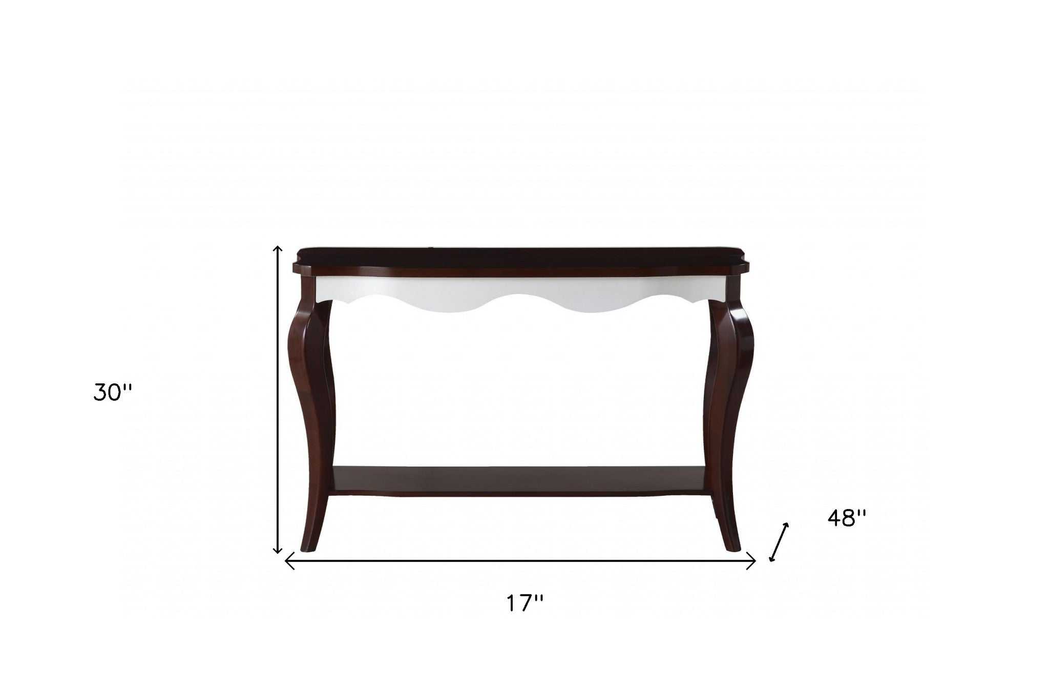 48" Brown Coffee Table With Shelf