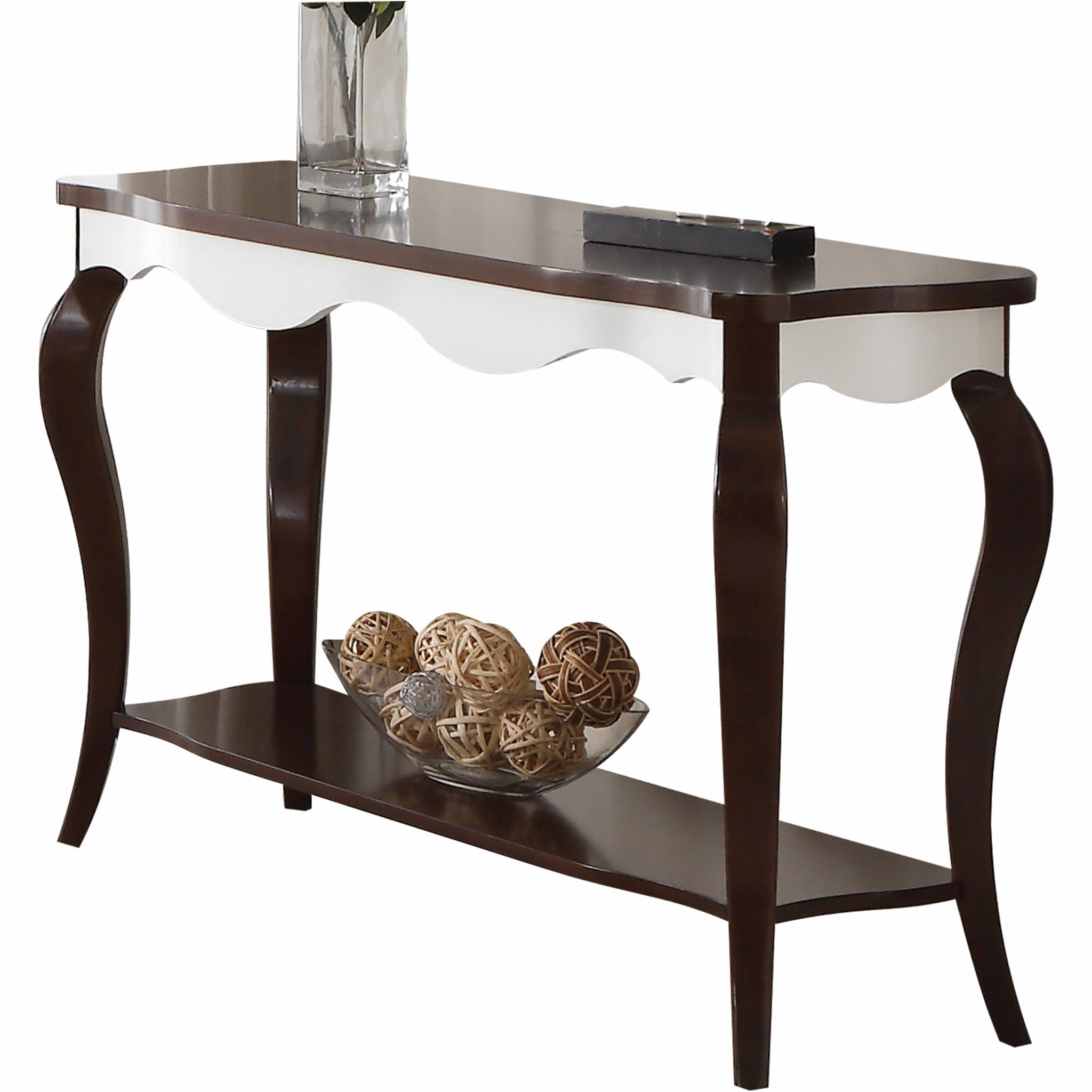 48" Brown Coffee Table With Shelf