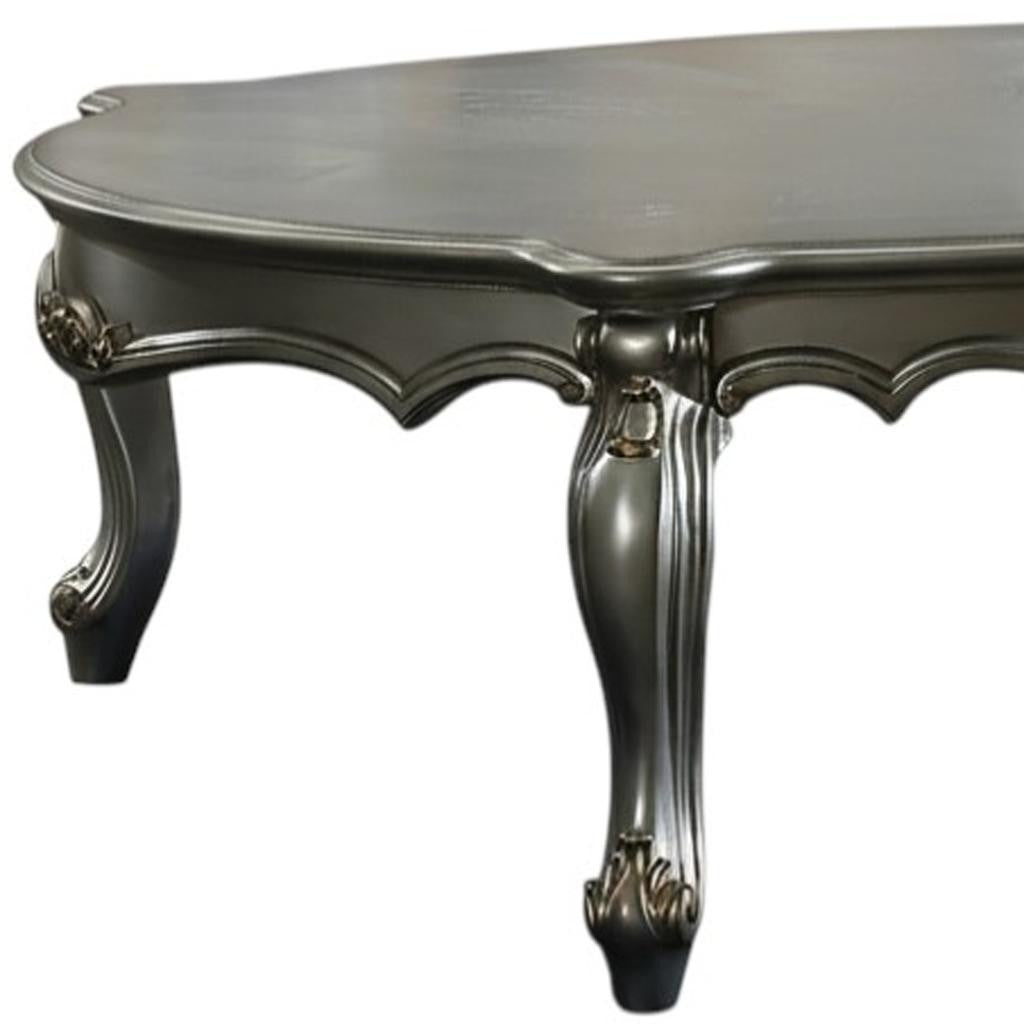47" Platinum Solid Wood Free Form Coffee Table