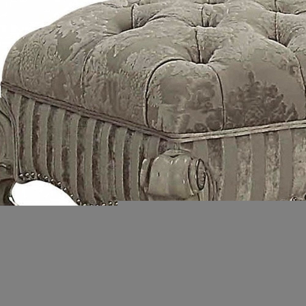 28" X 65" X 20" Ivory Fabric Bone White Upholstery Poly Resin Bench