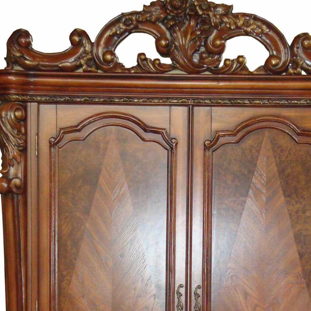 82" Brown Wood Accent Cabinet With Two Doors