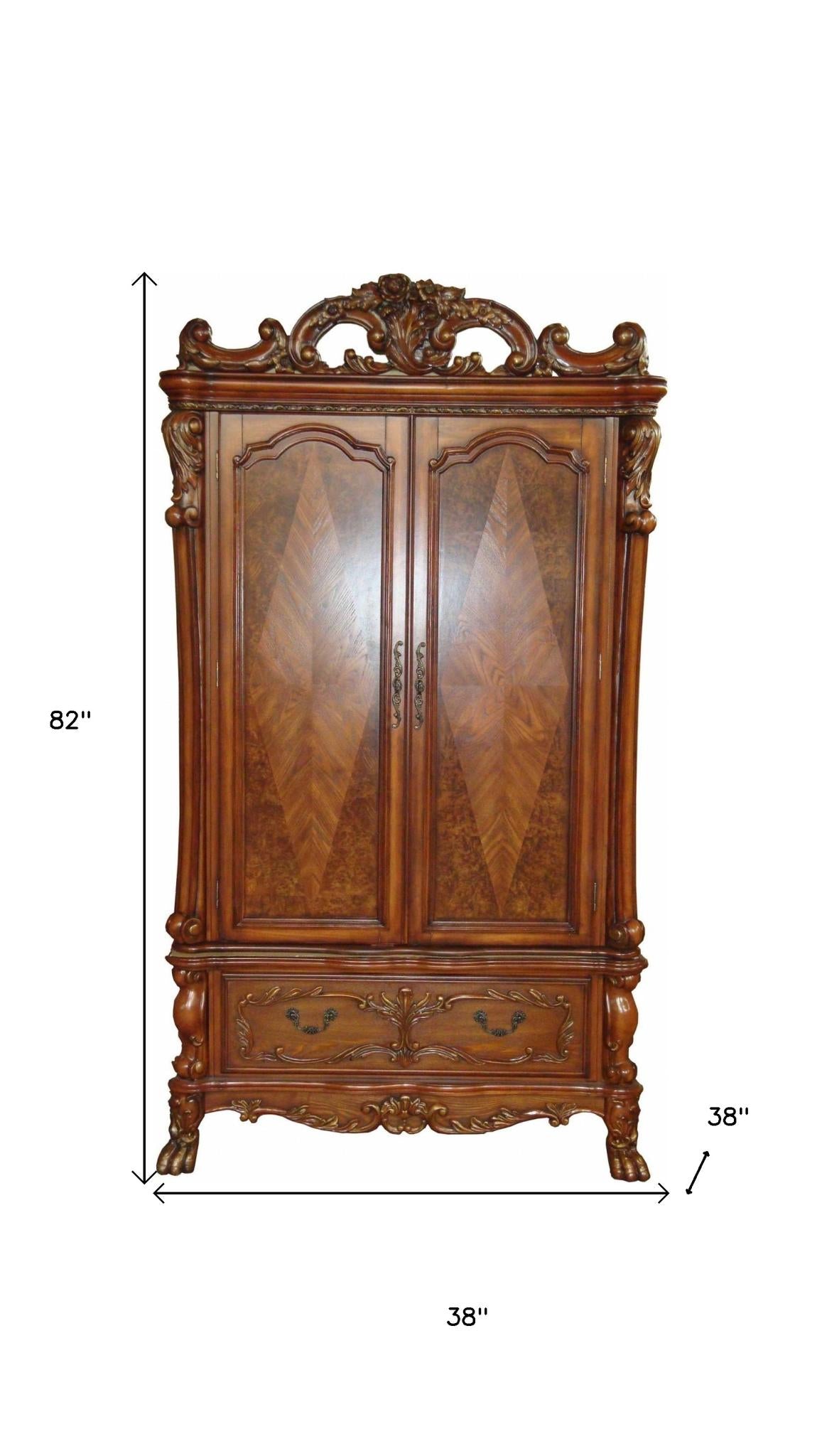 82" Brown Wood Accent Cabinet With Two Doors