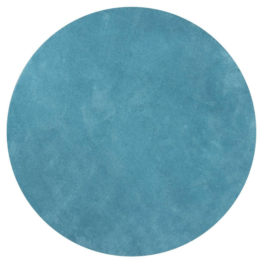 8' Blue Hand Woven Round Rug