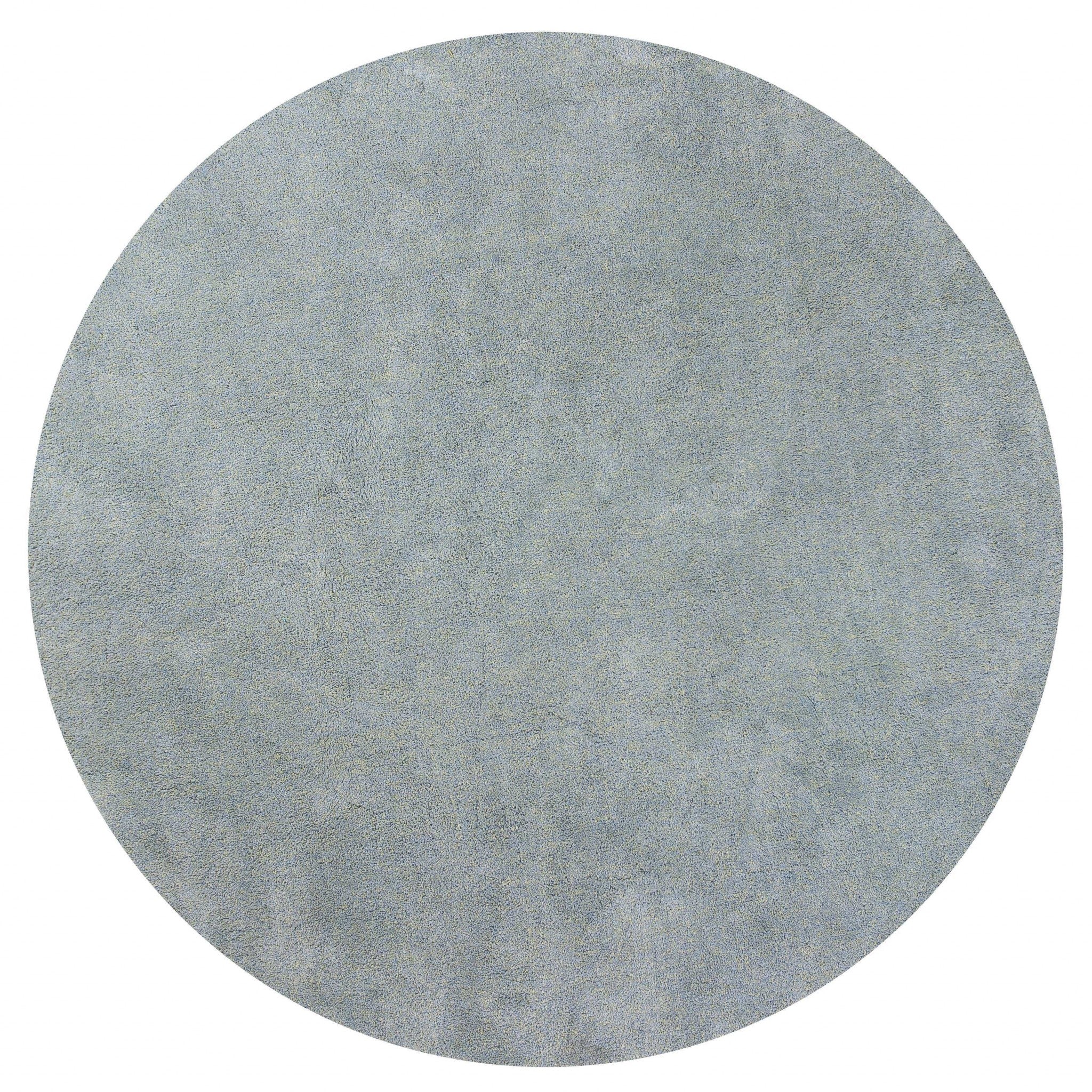 8' Round  Polyester Blue Heather Area Rug