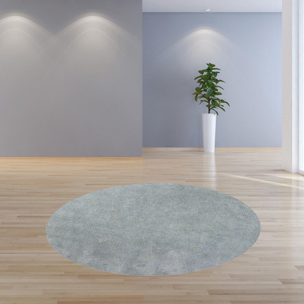 8' Blue Hand Woven Round Rug
