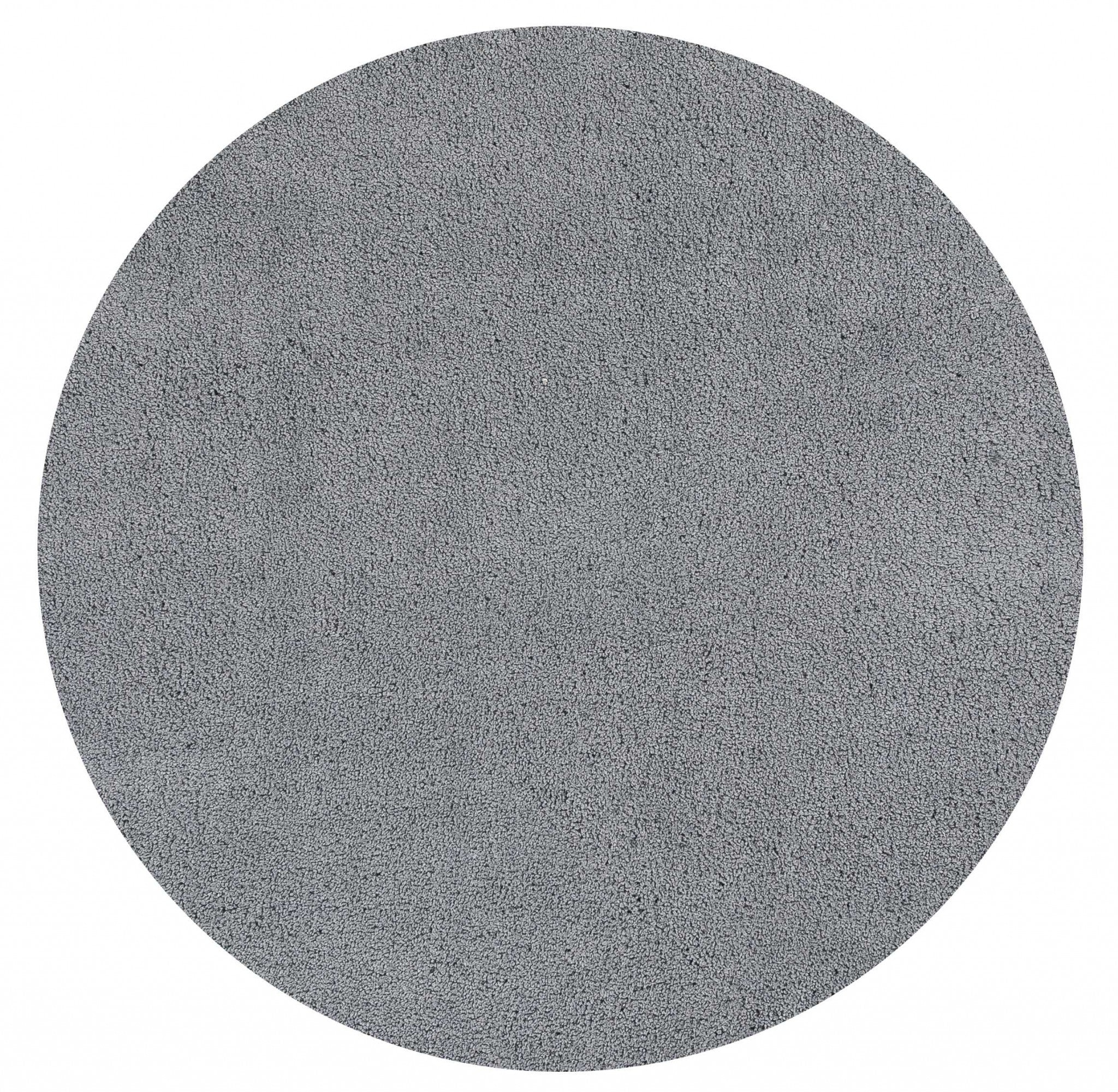 8' Round  Polyester Grey Area Rug