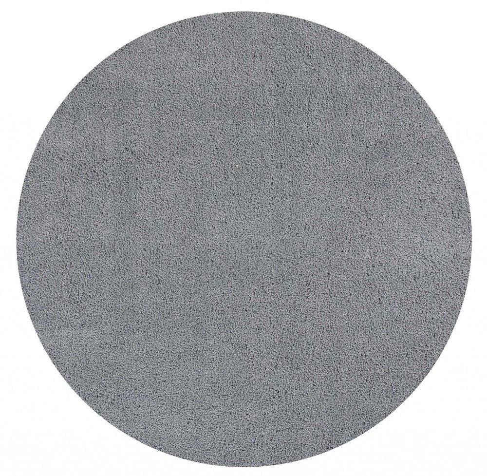 8' Gray Hand Woven Round Rug