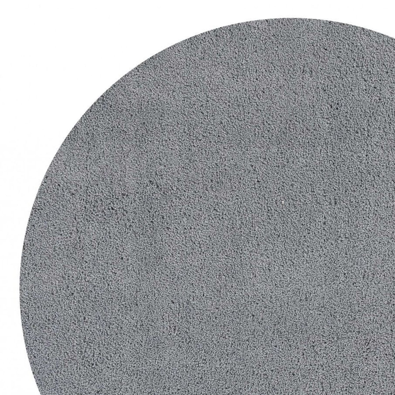 8' Round  Polyester Grey Area Rug