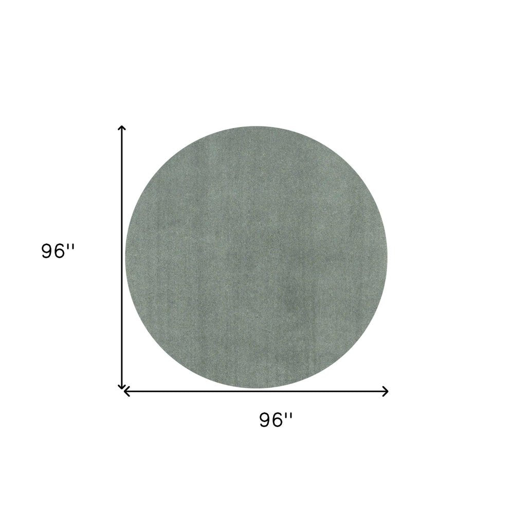 8' Slate Blue Hand Woven Round Rug