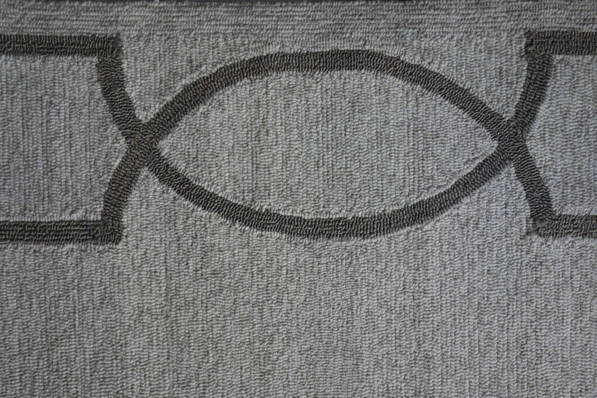 6' X 9' Ivory And Gray Geometric Hand Hooked Area Rug