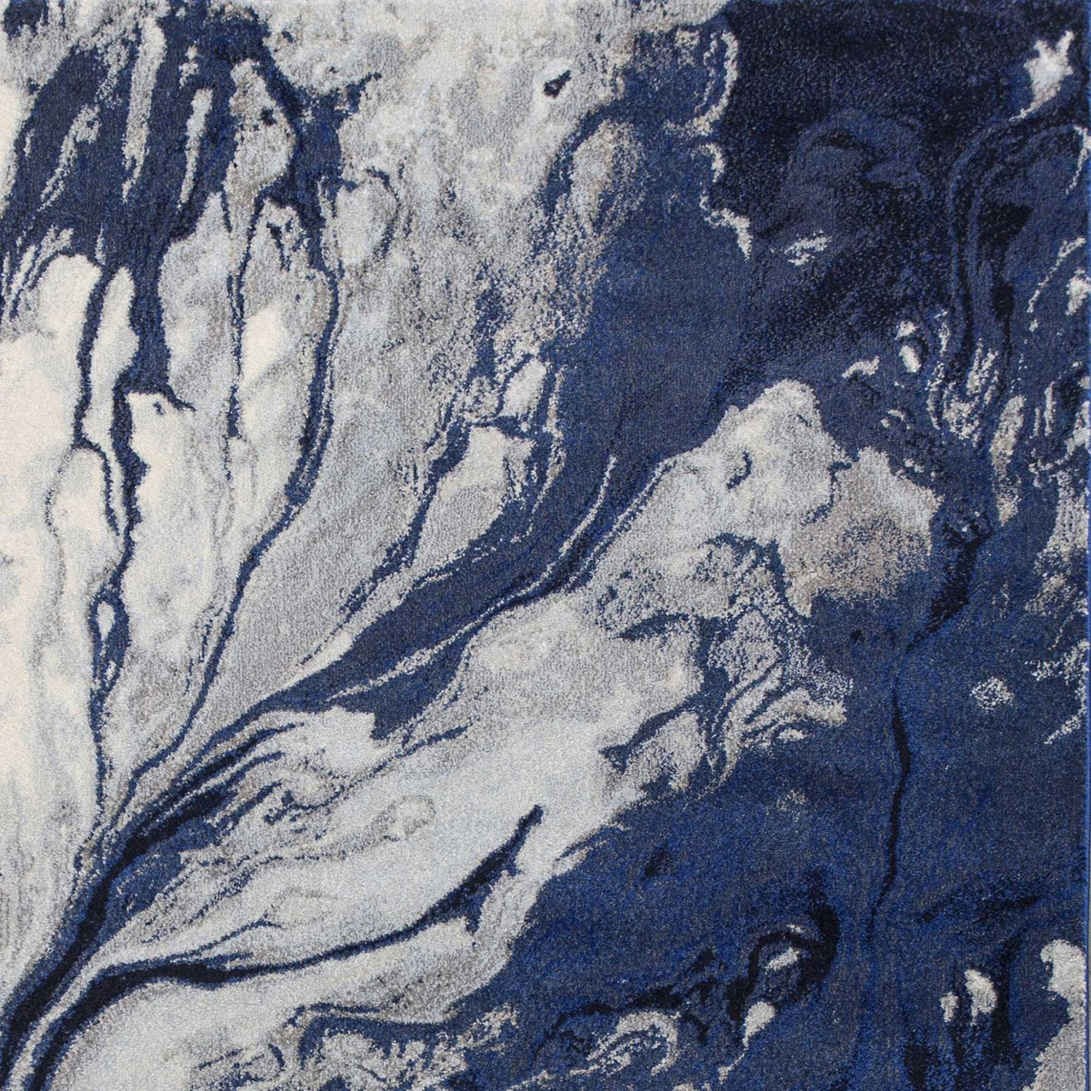 7' X 10' Blue Gray And Ivory Abstract Area Rug