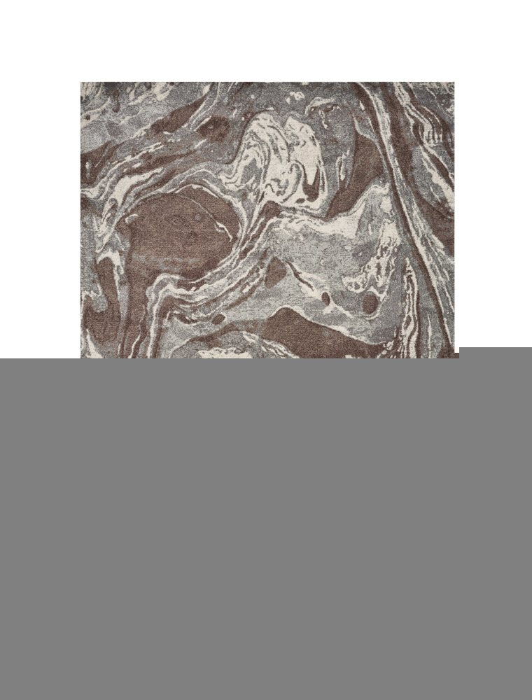 7' X 10' Brown And Ivory Abstract Area Rug