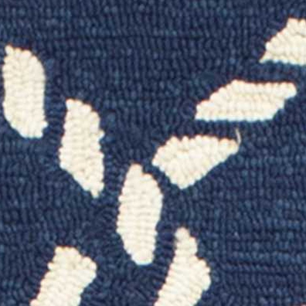 7' X 9' Navy Blue Nautical Handmade Indoor Outdoor Area Rug