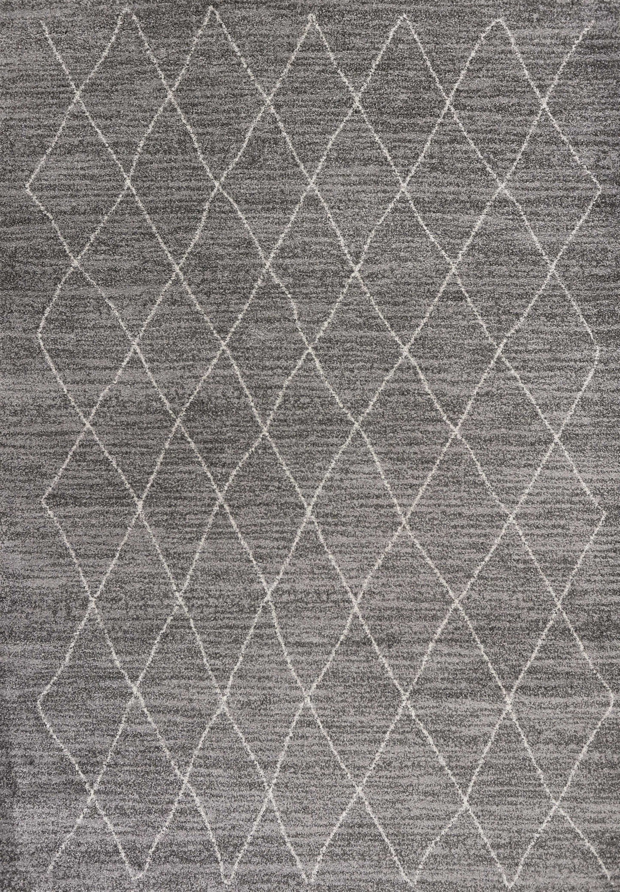 8' X 11' Grey Machine Woven Geometric Indoor Area Rug