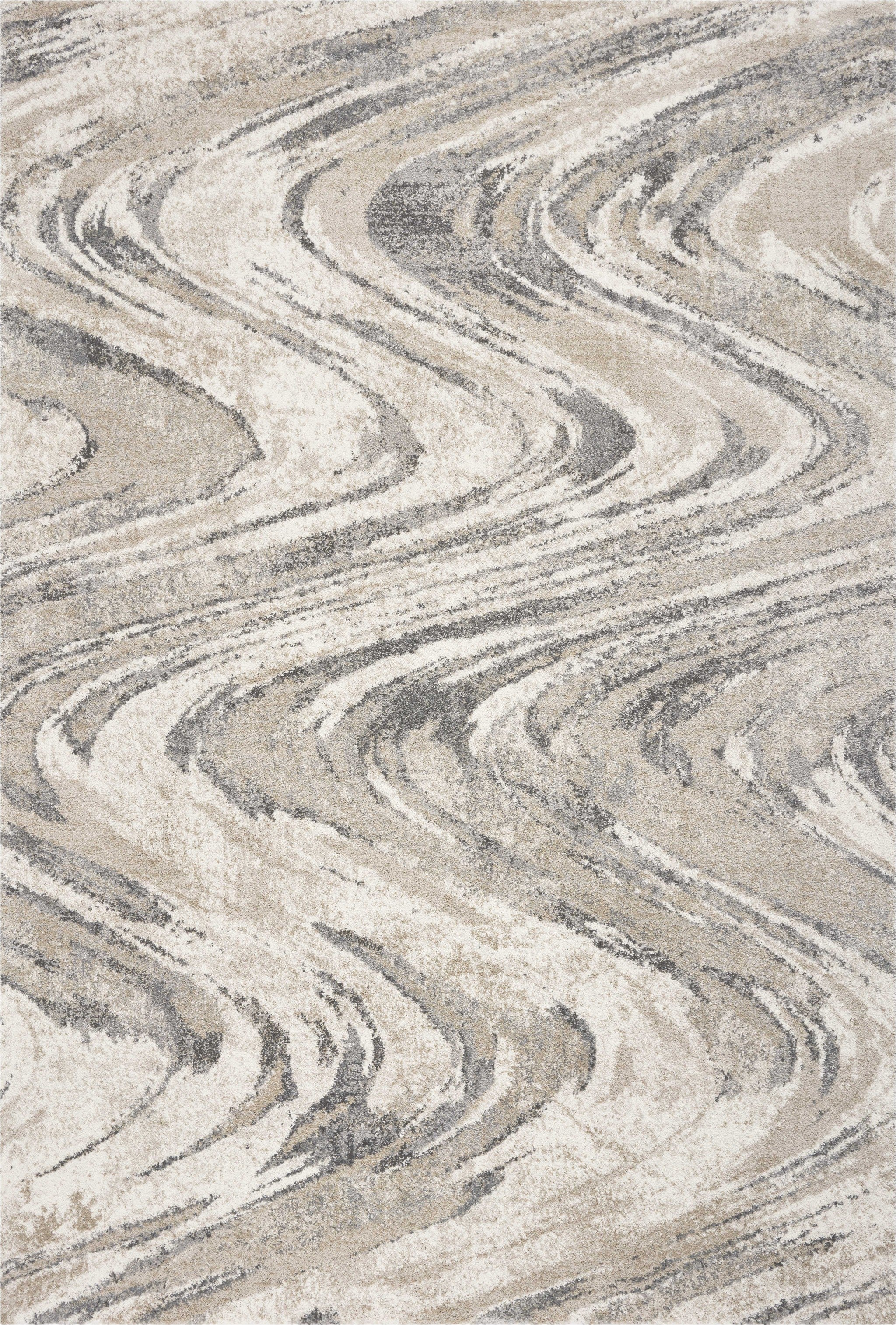 7' X 9' Gray And Tan Abstract Area Rug