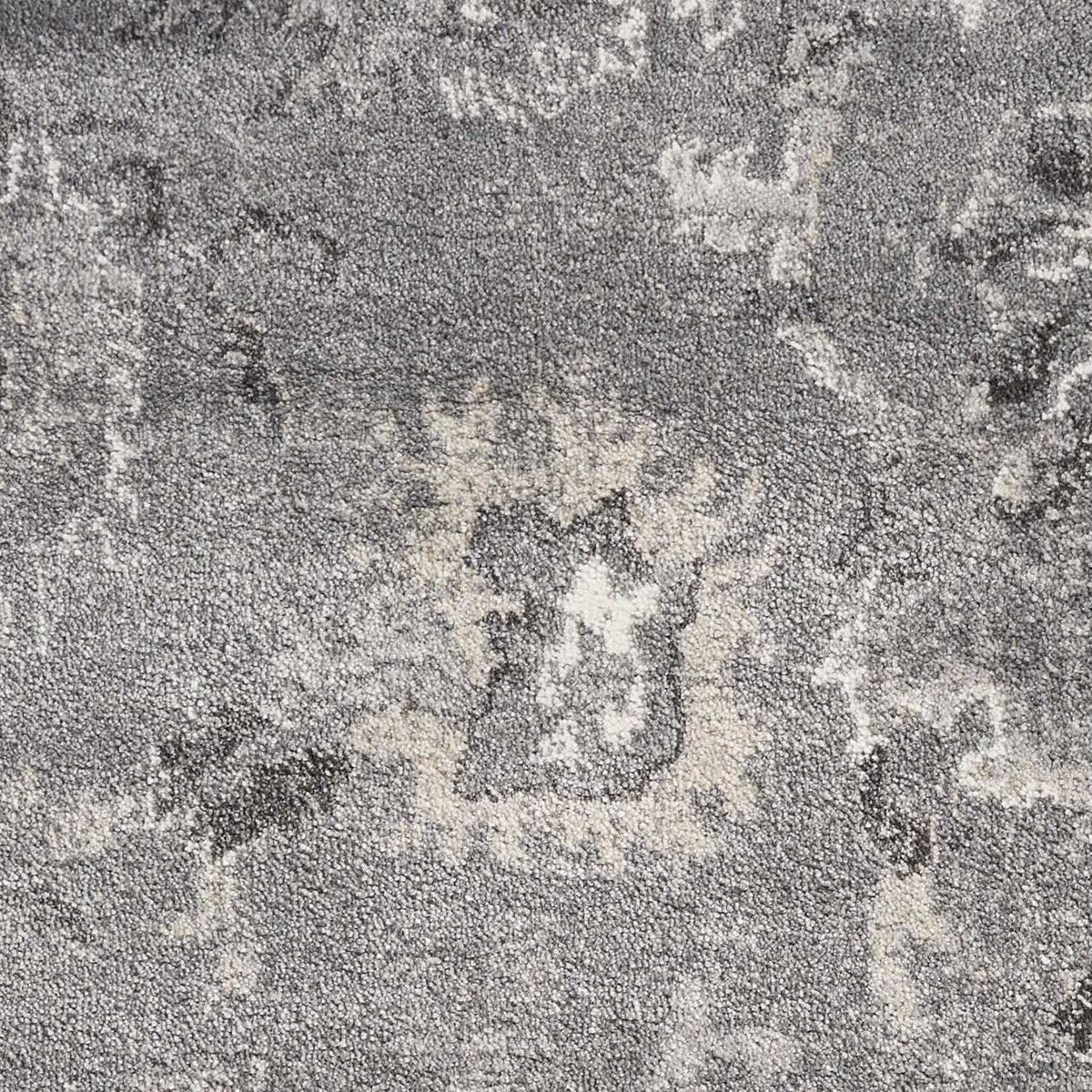 9' X 13' Gray And Light Gray Floral Medallion Area Rug