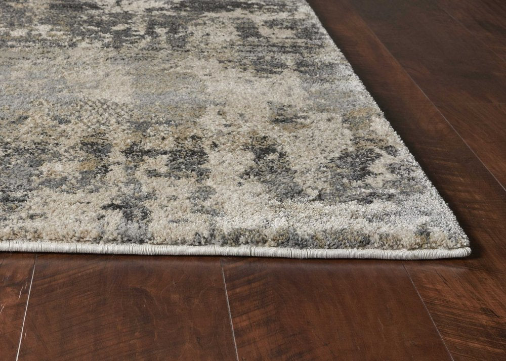 9' X 13' Gray And Tan Abstract Area Rug