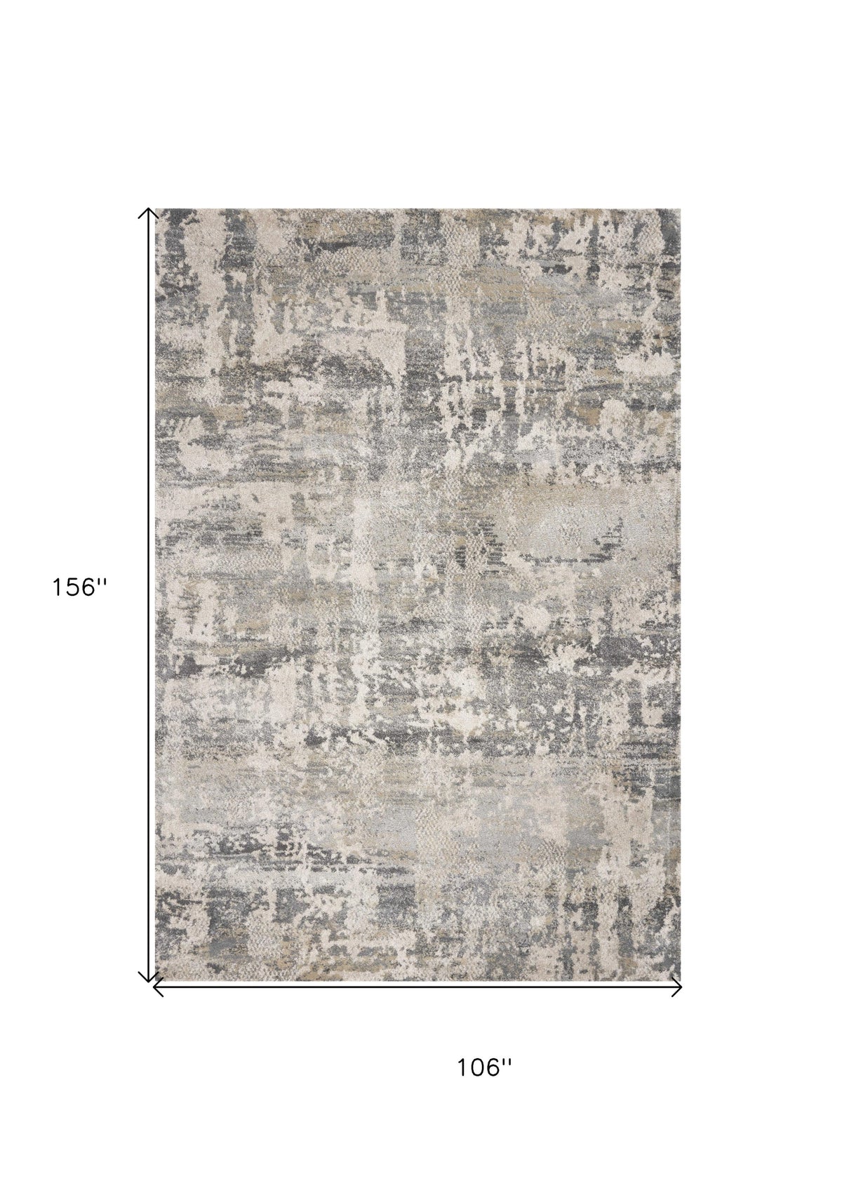 9' X 13' Gray And Tan Abstract Area Rug