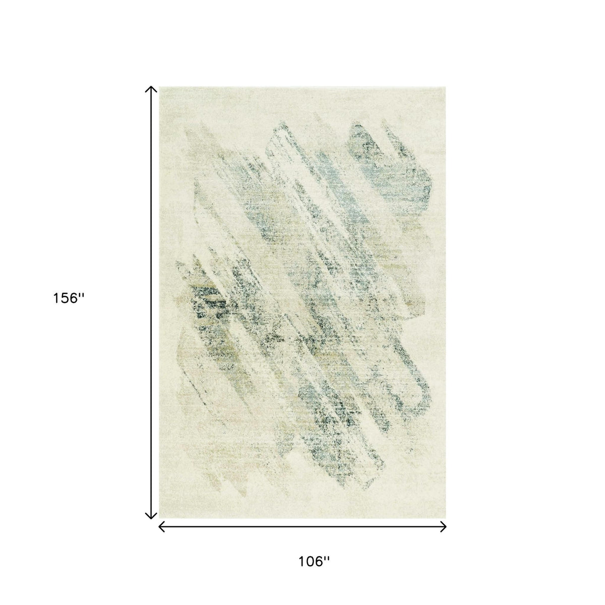 9' X 13' Ivory And Gray Abstract Area Rug