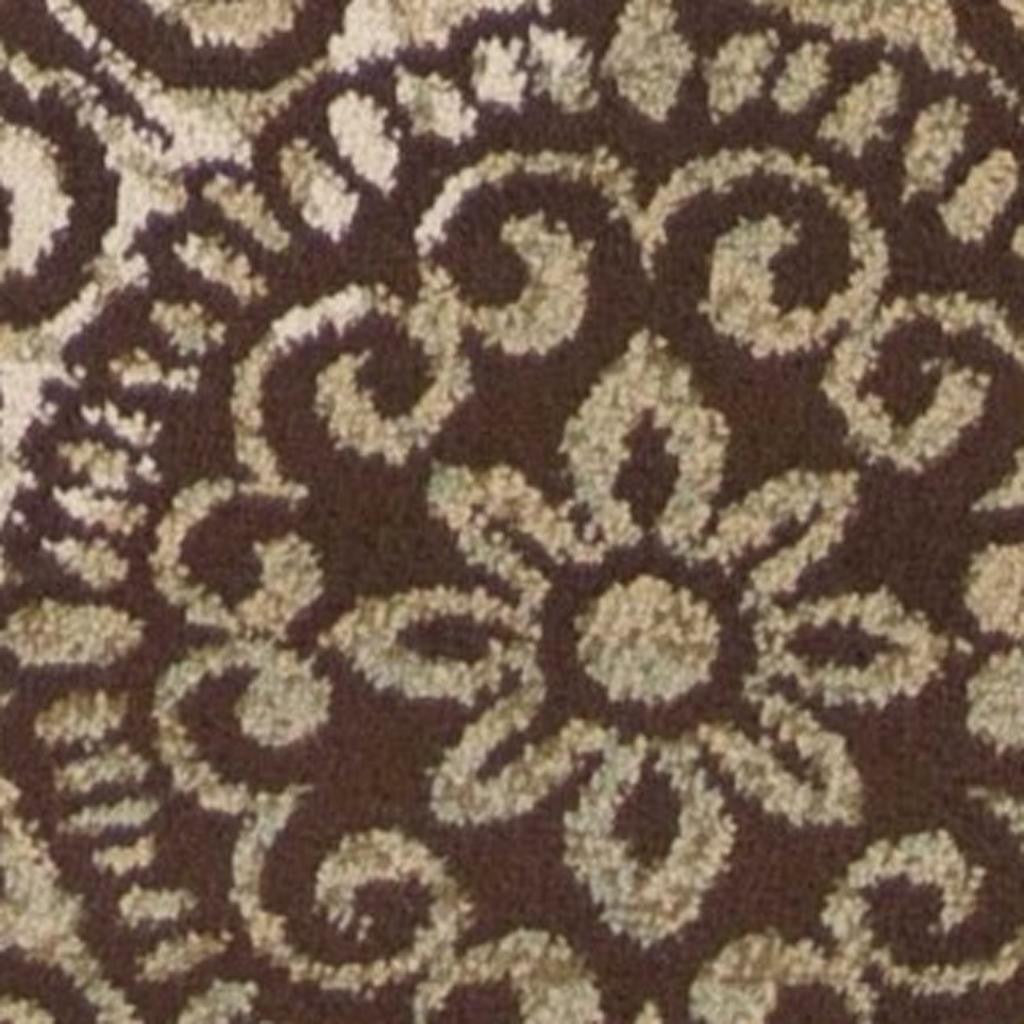 5' X 8' Sage Brown And Ivory Floral Medallion Area Rug