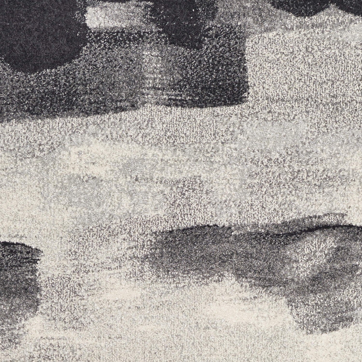 5' X 8' Gray Black And Ivory Abstract Area Rug