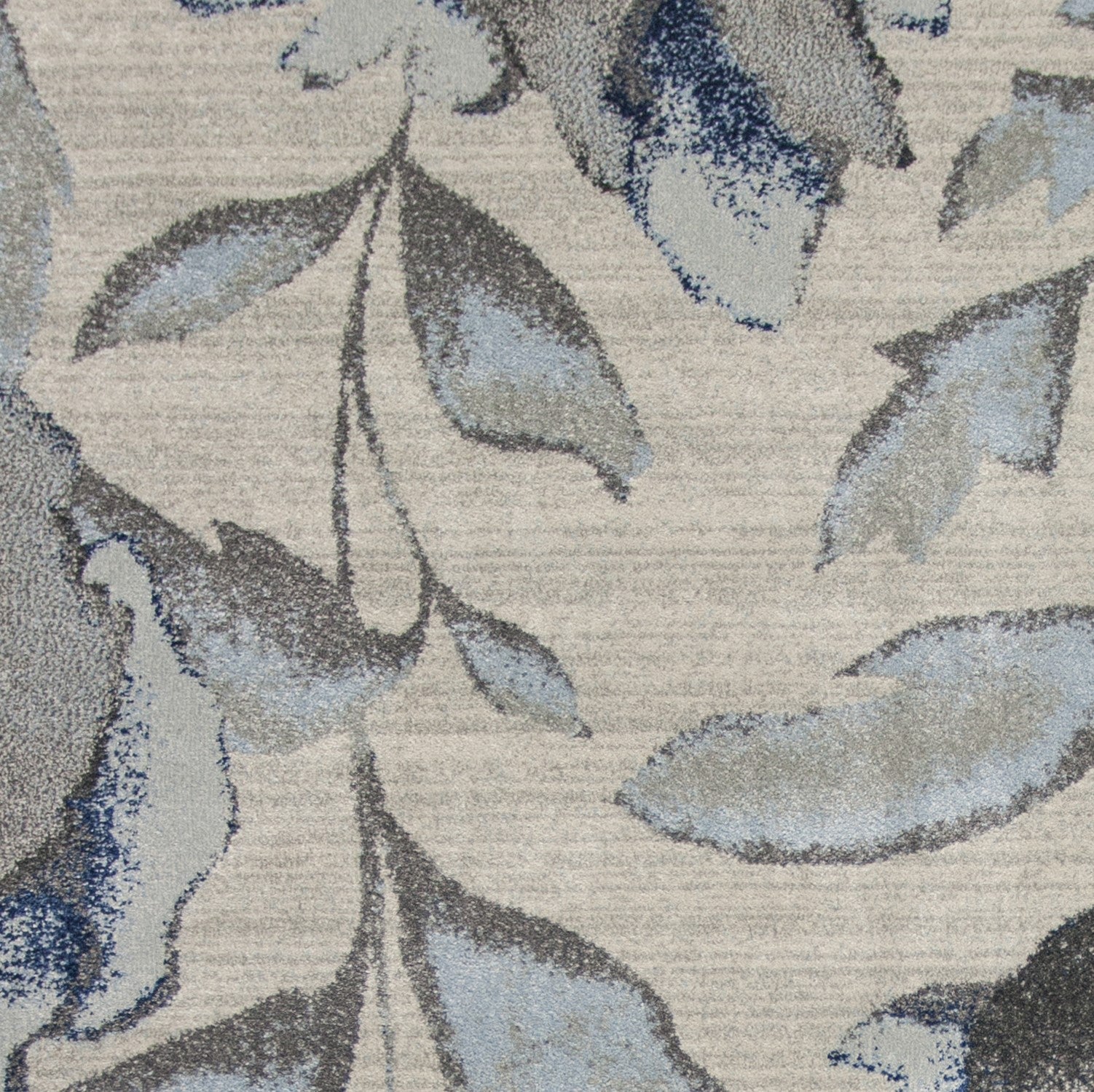 5' X 8' Ivory Blue And Gray Floral Vines Area Rug