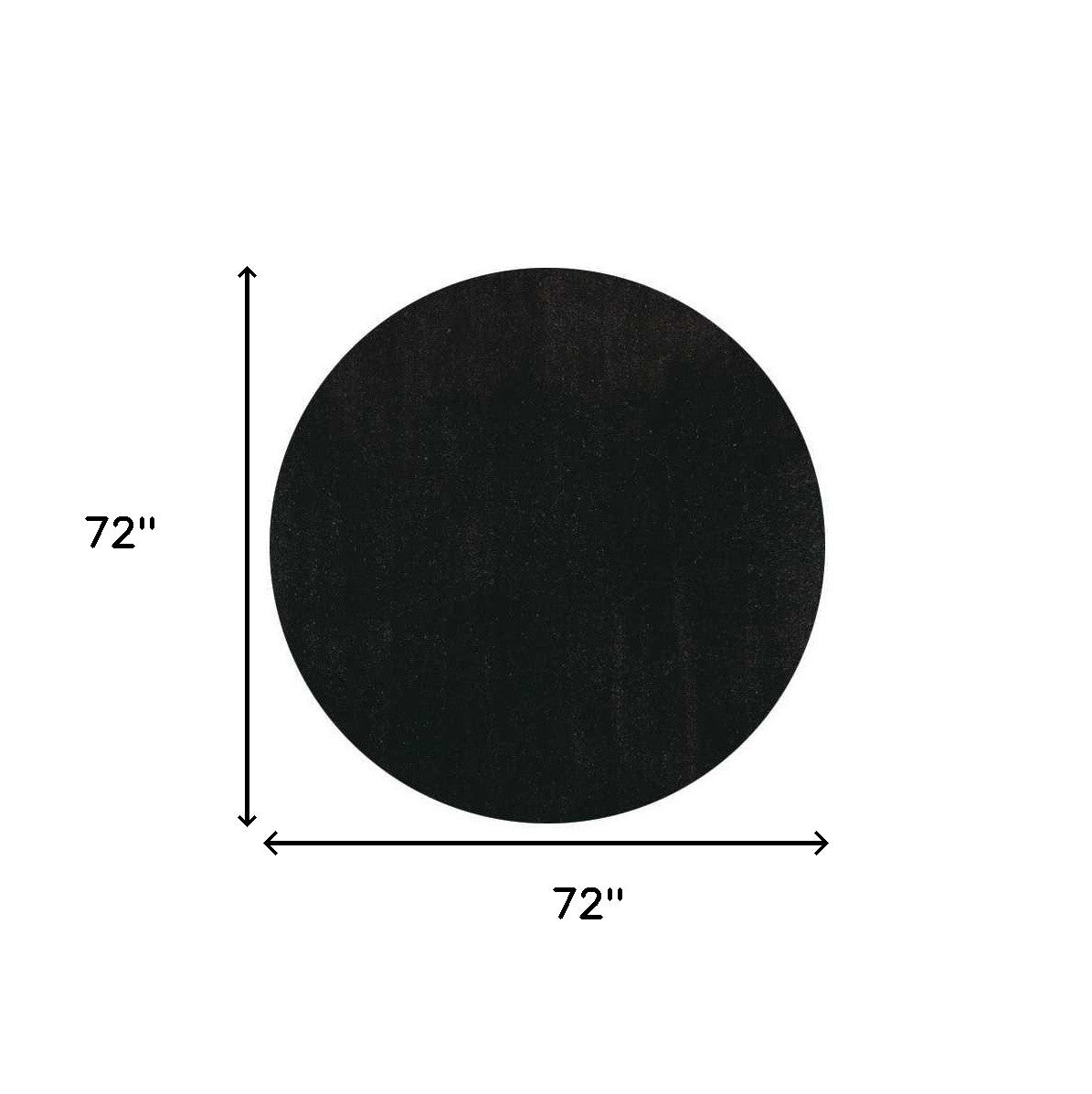 6' Espresso Shag Hand Woven Round Rug