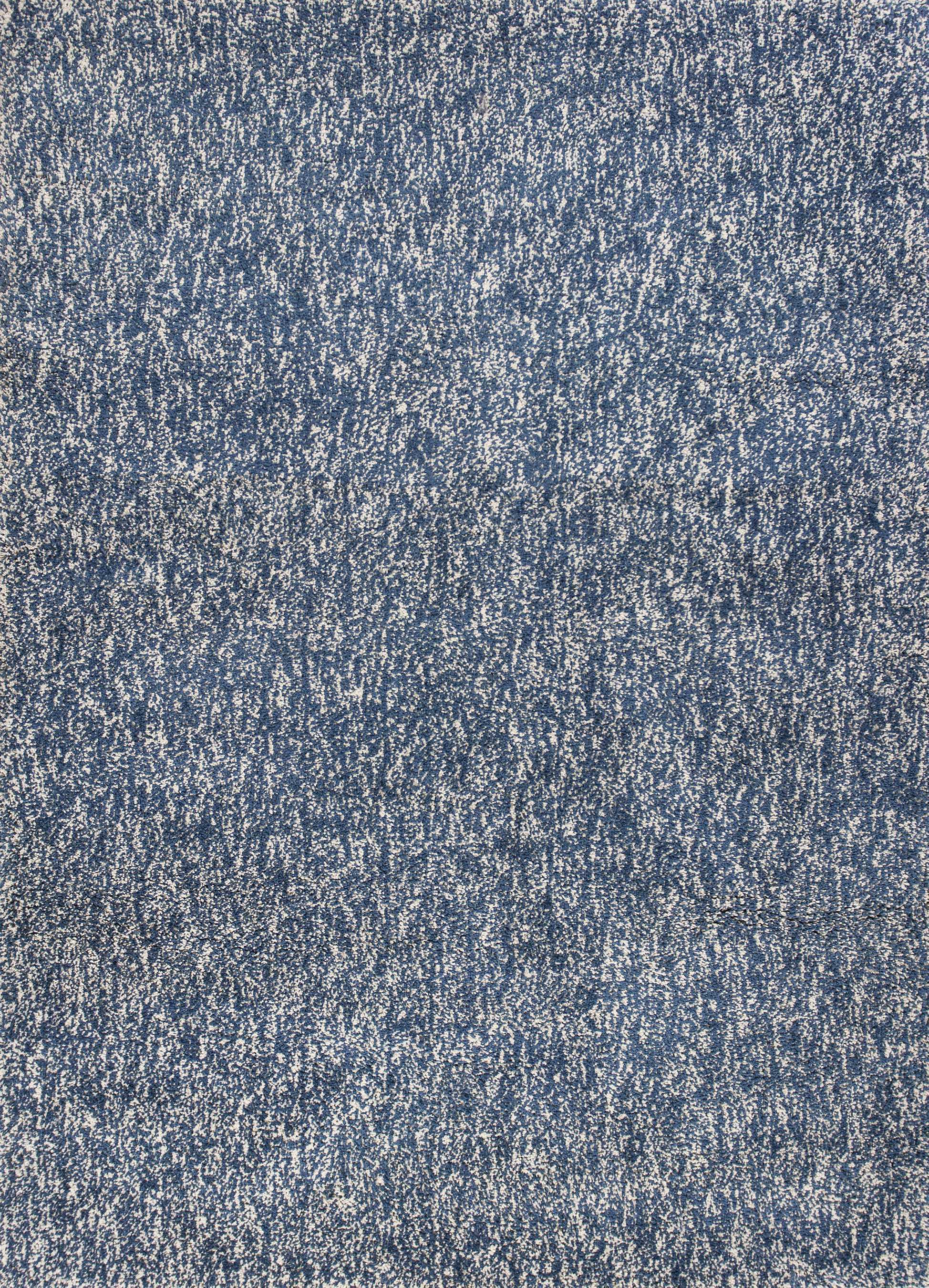 5' X 7' Indigo And Ivory Abstract Hand Woven Area Rug